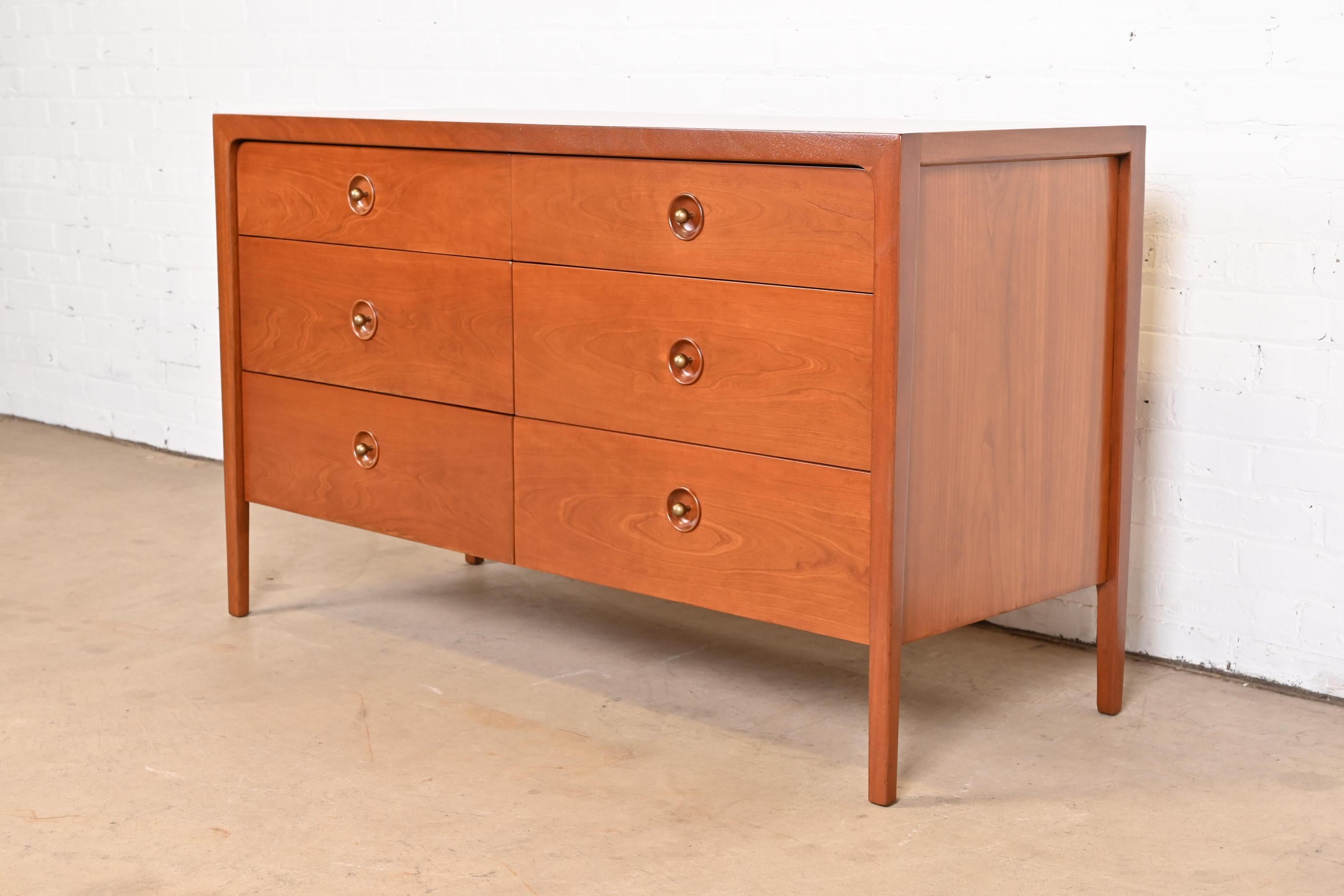 American John Van Koert for Drexel Cherry Wood Double Dresser, Newly Refinished