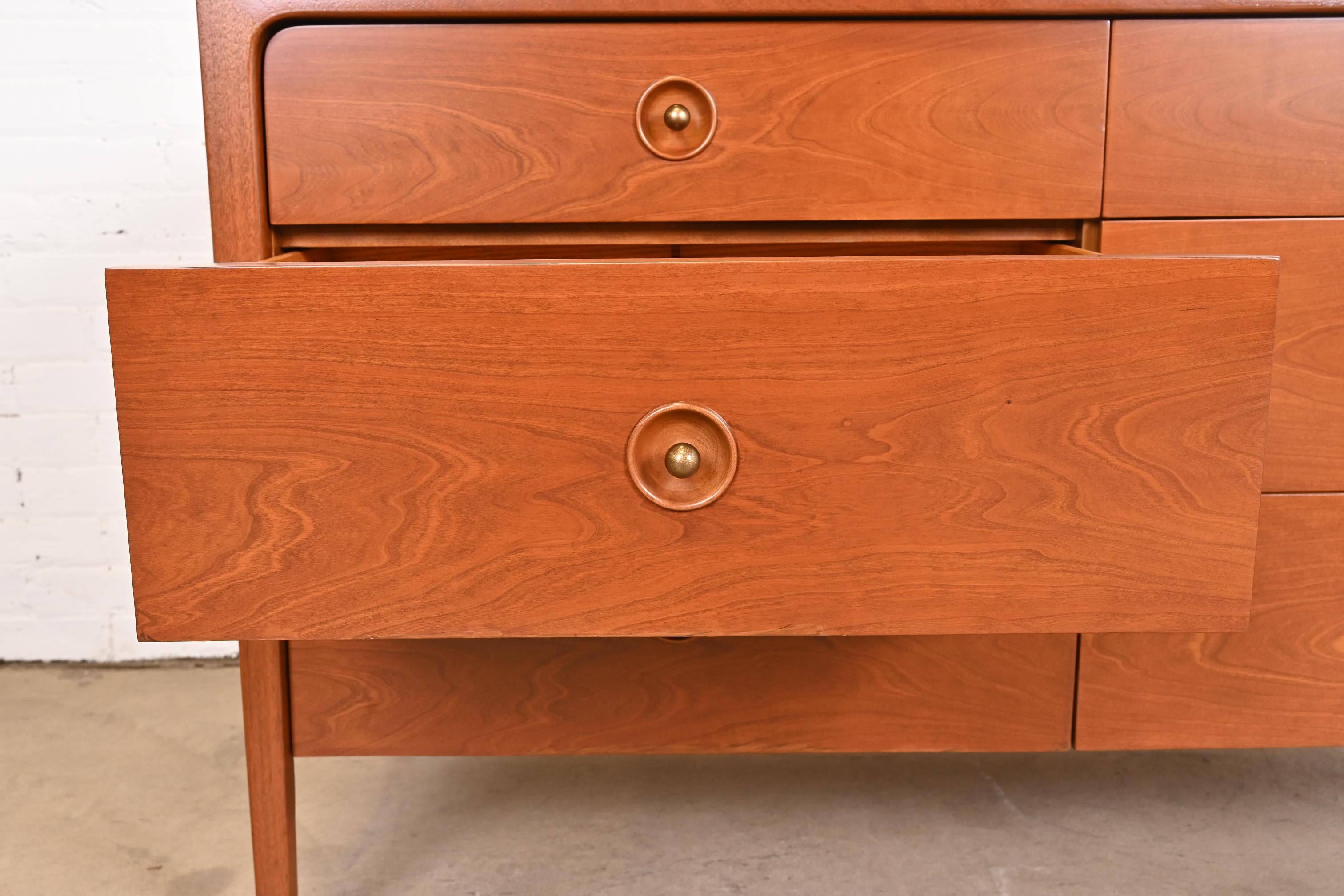 John Van Koert for Drexel Cherry Wood Double Dresser, Newly Refinished 1