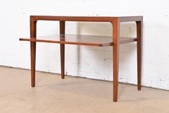 John Van Koert for Drexel Cherry Wood Two-Tier Side Table, Newly Refinished