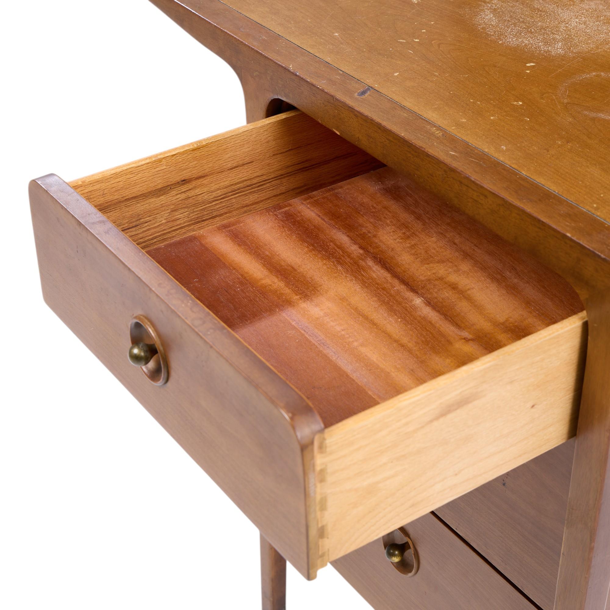 20th Century John Van Koert for Drexel Counterpoint Mid Century Walnut Nightstand For Sale