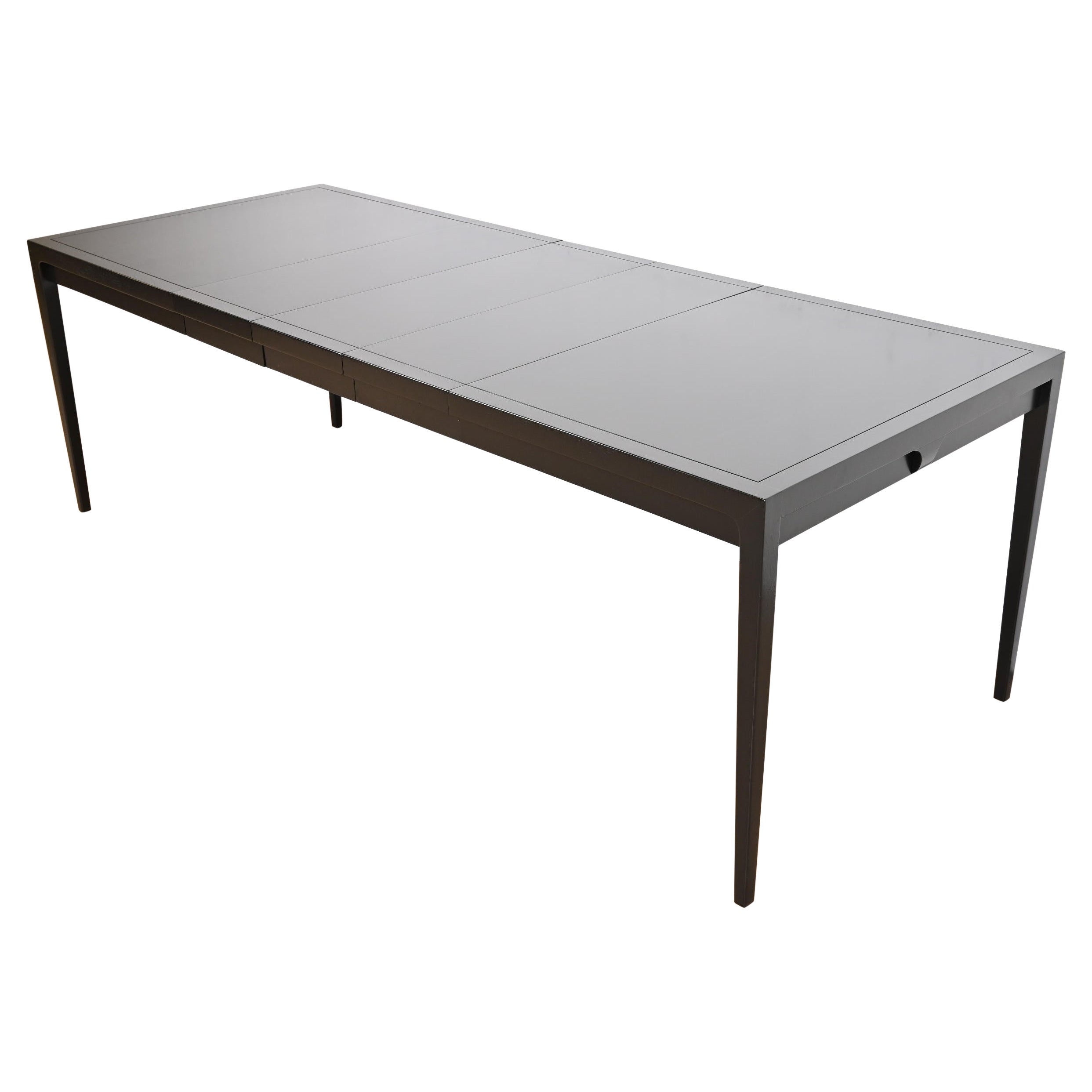 John Van Koert for Drexel Mid-Century Modern Black Lacquered Dining Table, 1956