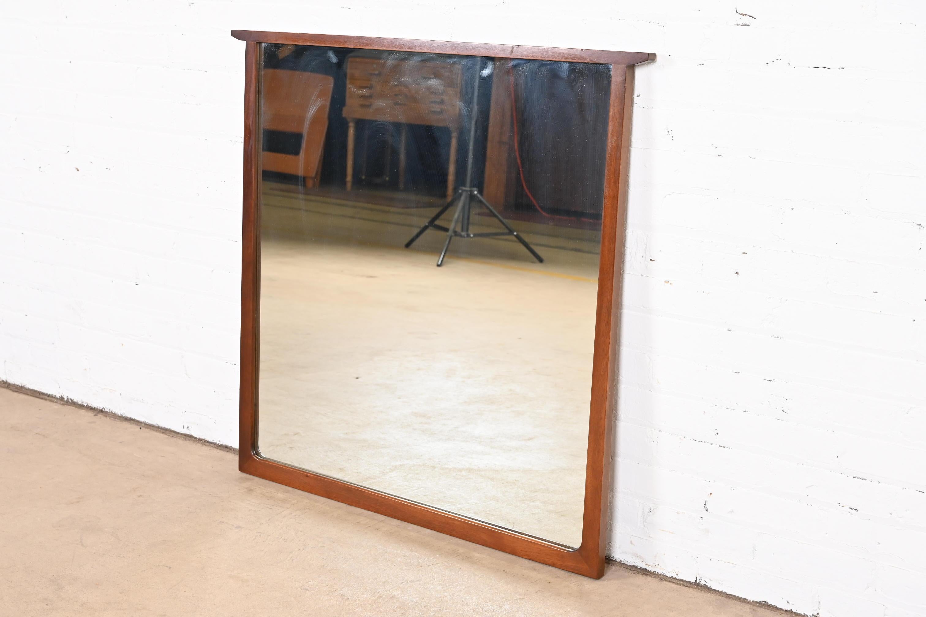 Mid-20th Century John Van Koert for Drexel Mid-Century Modern Sculpted Cherry Wood Wall Mirror