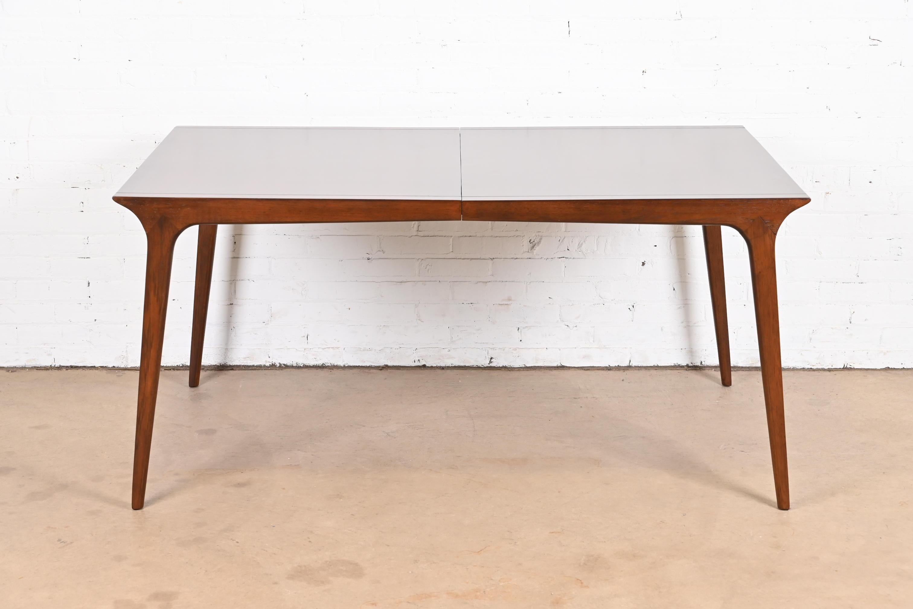 John Van Koert for Drexel Mid-Century Modern Walnut Dining Table, Refinished For Sale 5
