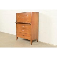 John Van Koert for Drexel Mid-Century Modern Walnut Highboy Dresser, 1959