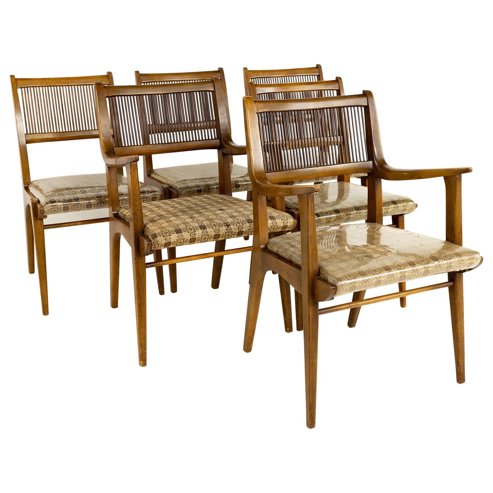 John Van Koert for Drexel Mid Century Profile Dining Chairs, Set of 6