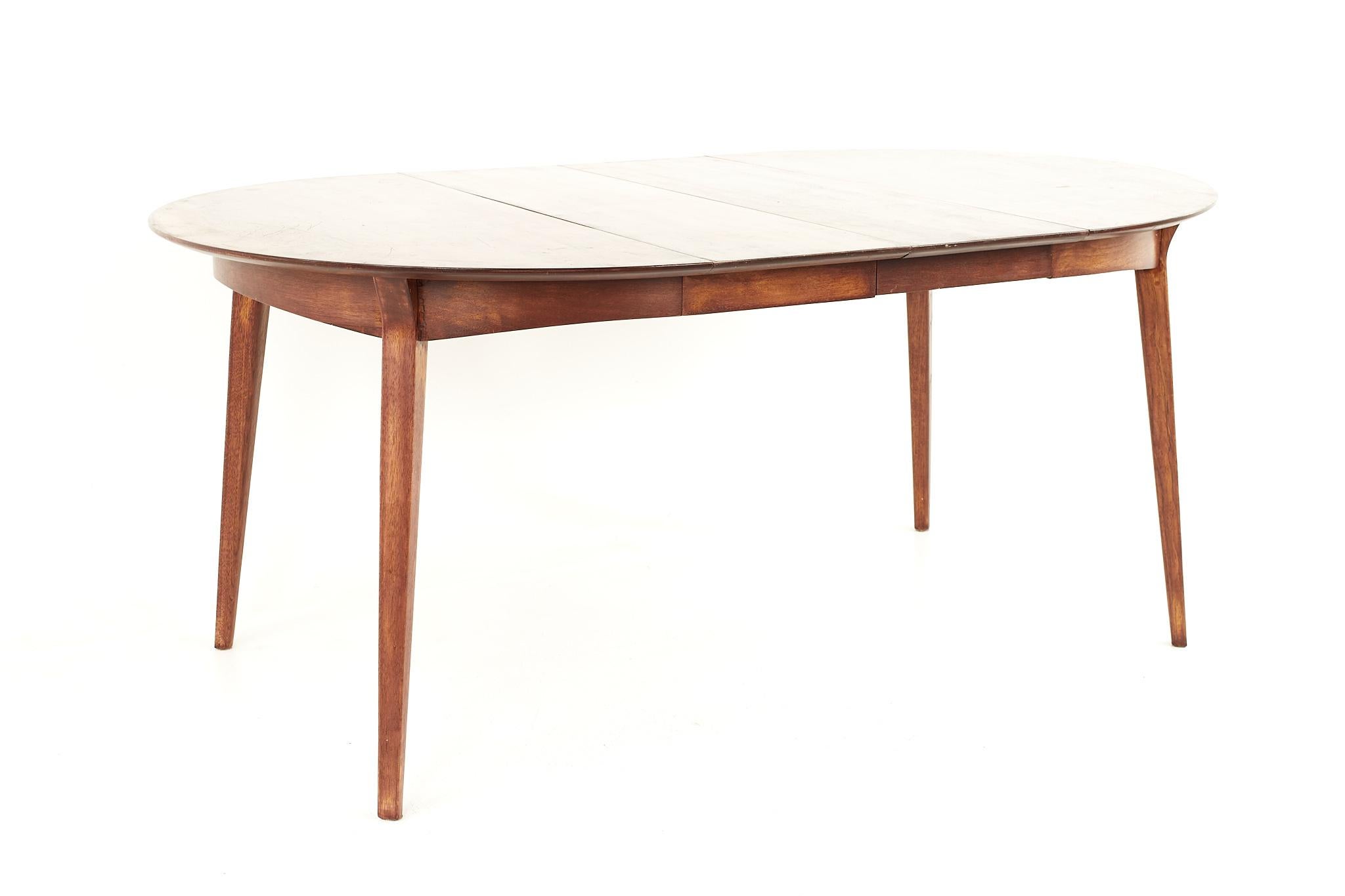 John Van Koert for Drexel Mid Century Round Expanding Dining Table 1