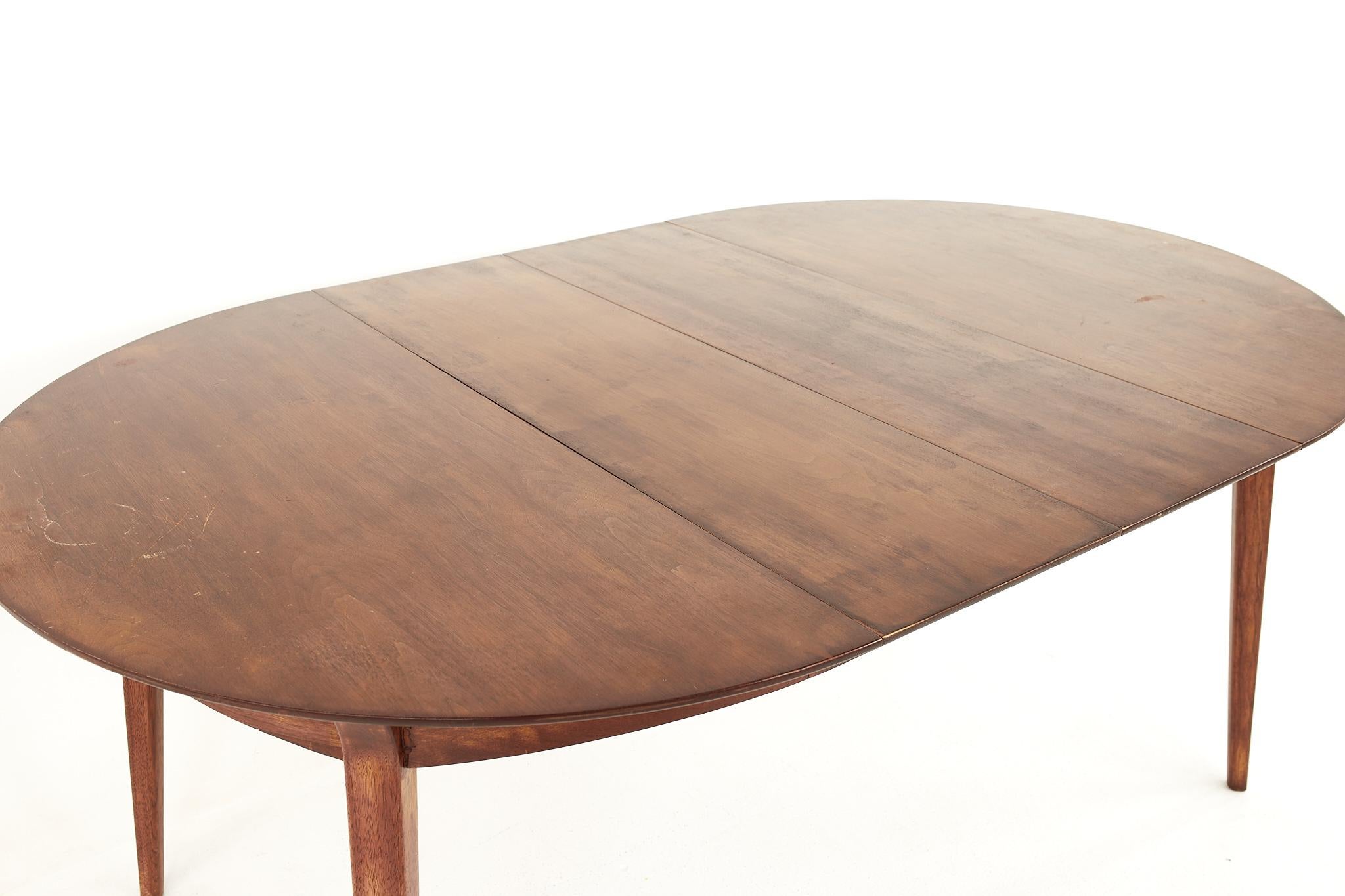 John Van Koert for Drexel Mid Century Round Expanding Dining Table 4