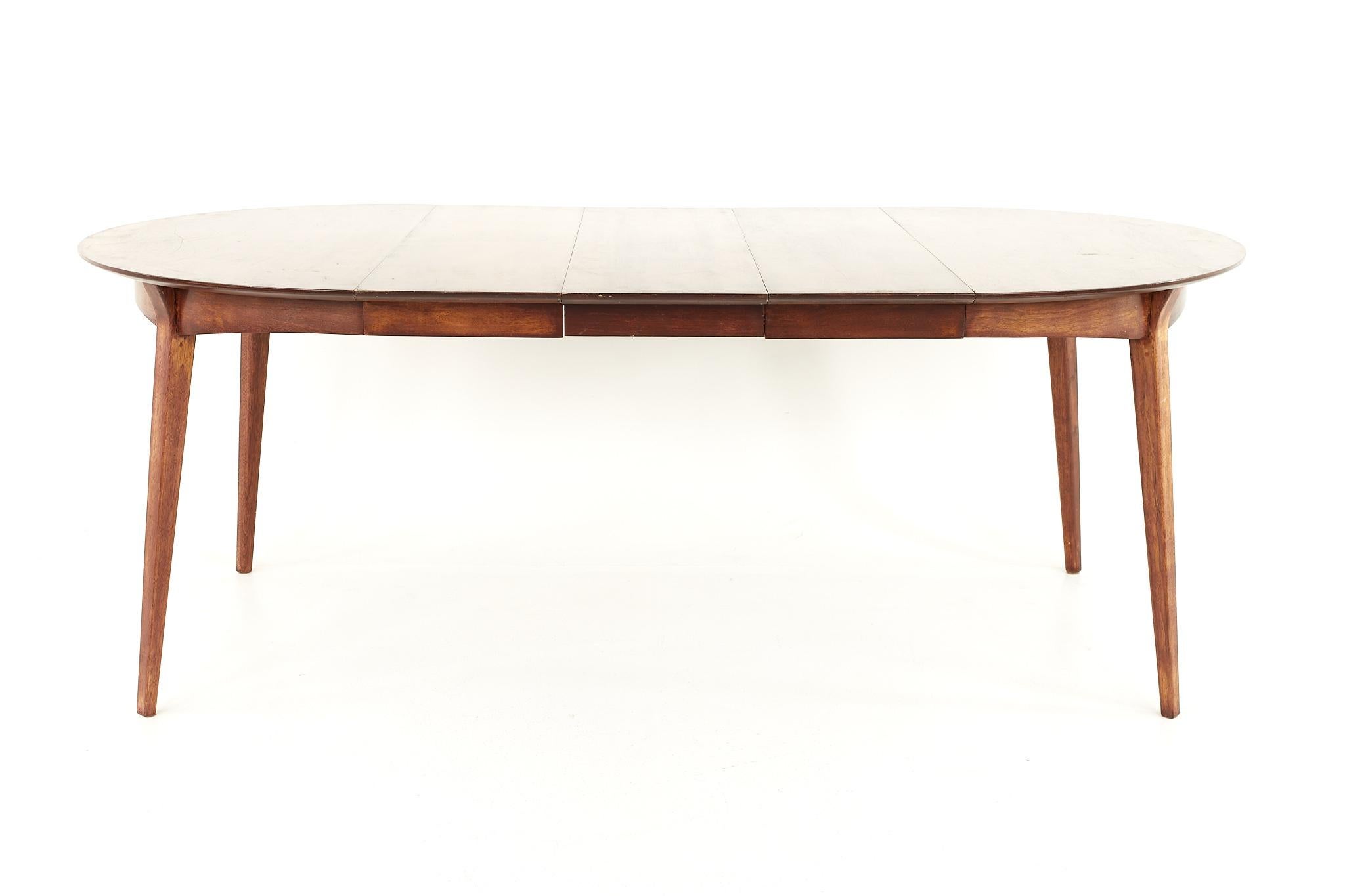 John Van Koert for Drexel Mid Century Round Expanding Dining Table 8