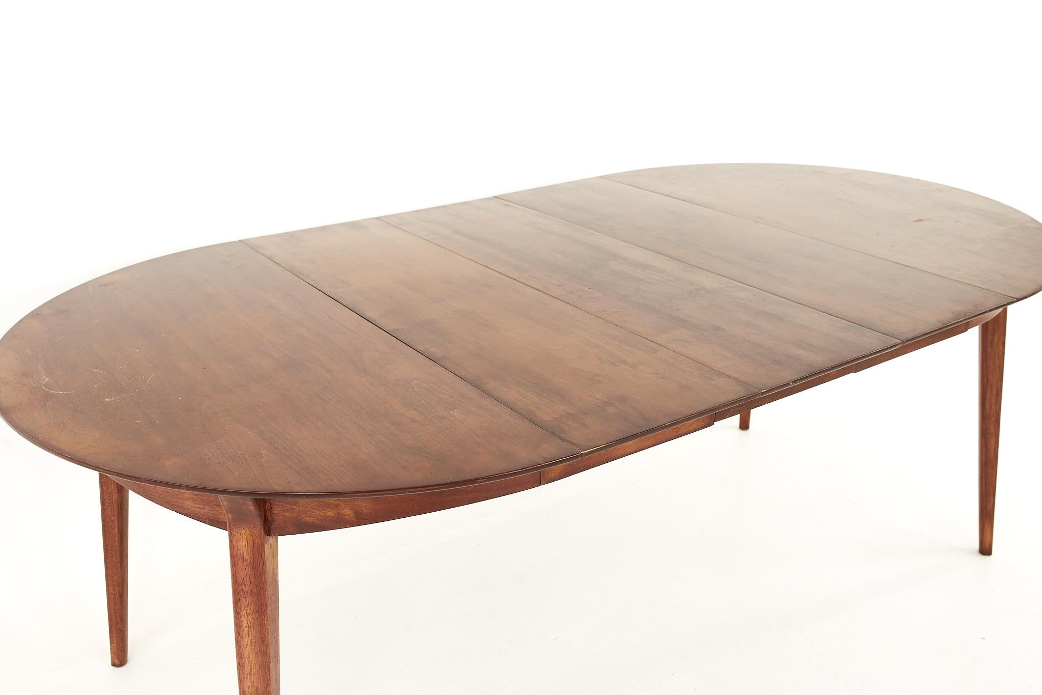 John Van Koert for Drexel Mid Century Round Expanding Dining Table 8