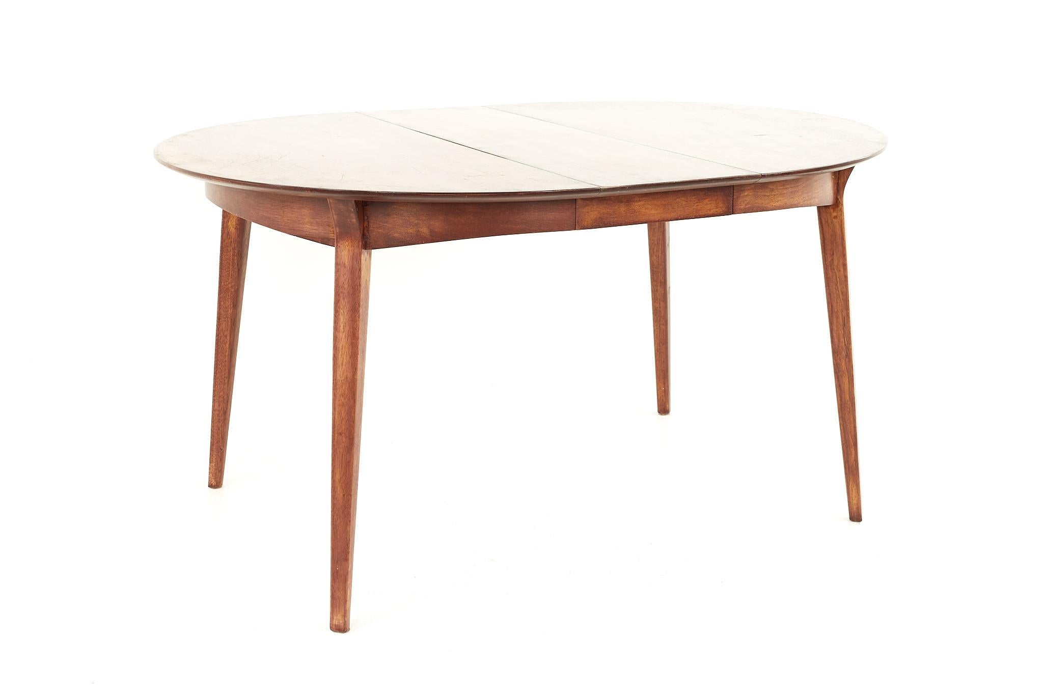 American John Van Koert for Drexel Mid Century Round Expanding Dining Table