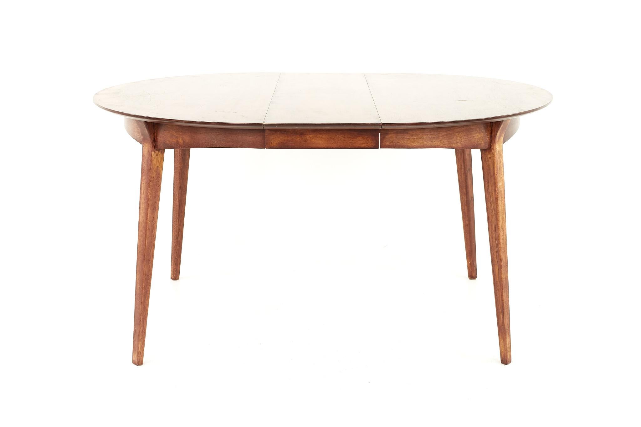 American John Van Koert for Drexel Mid Century Round Expanding Dining Table