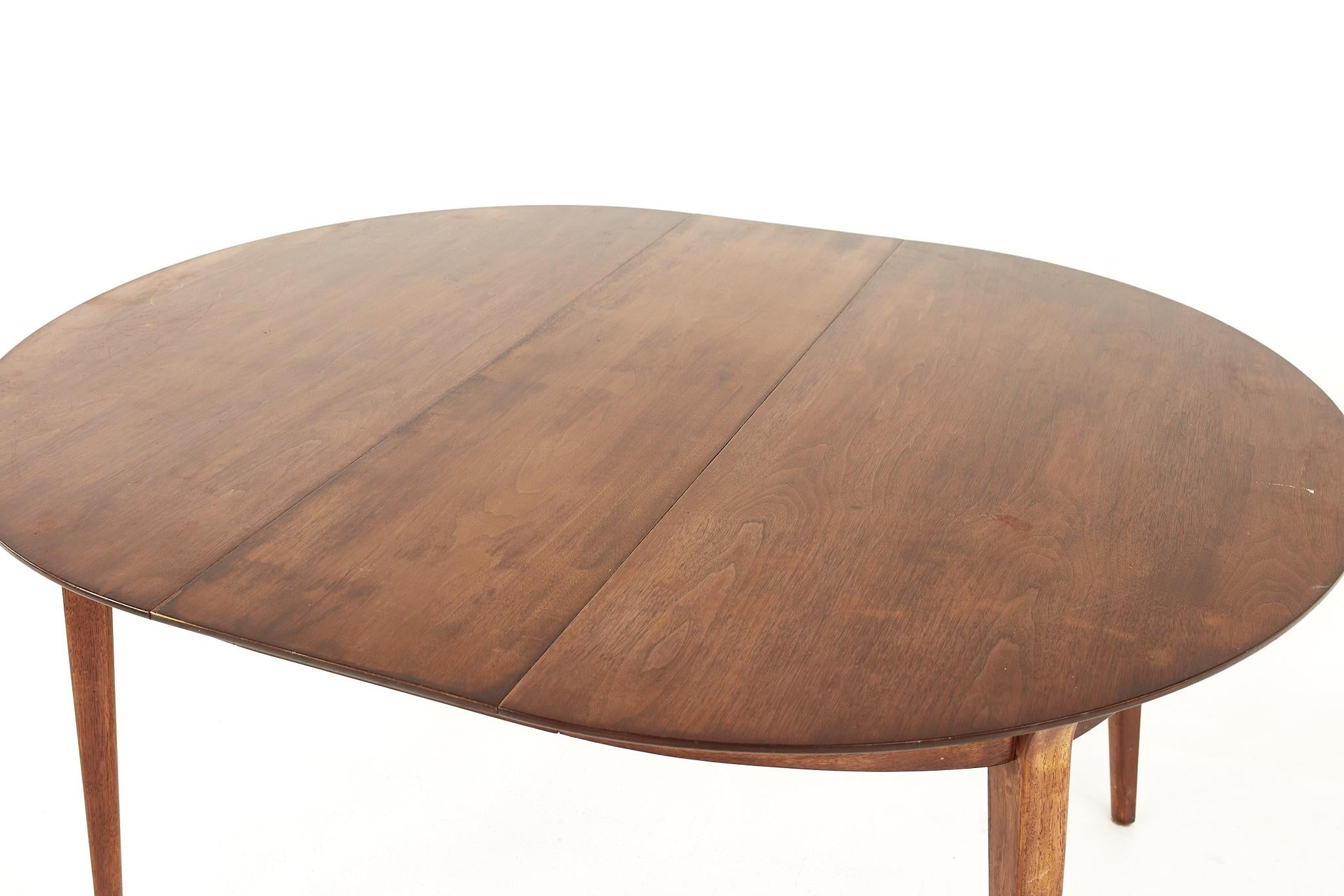 Wood John Van Koert for Drexel Mid Century Round Expanding Dining Table