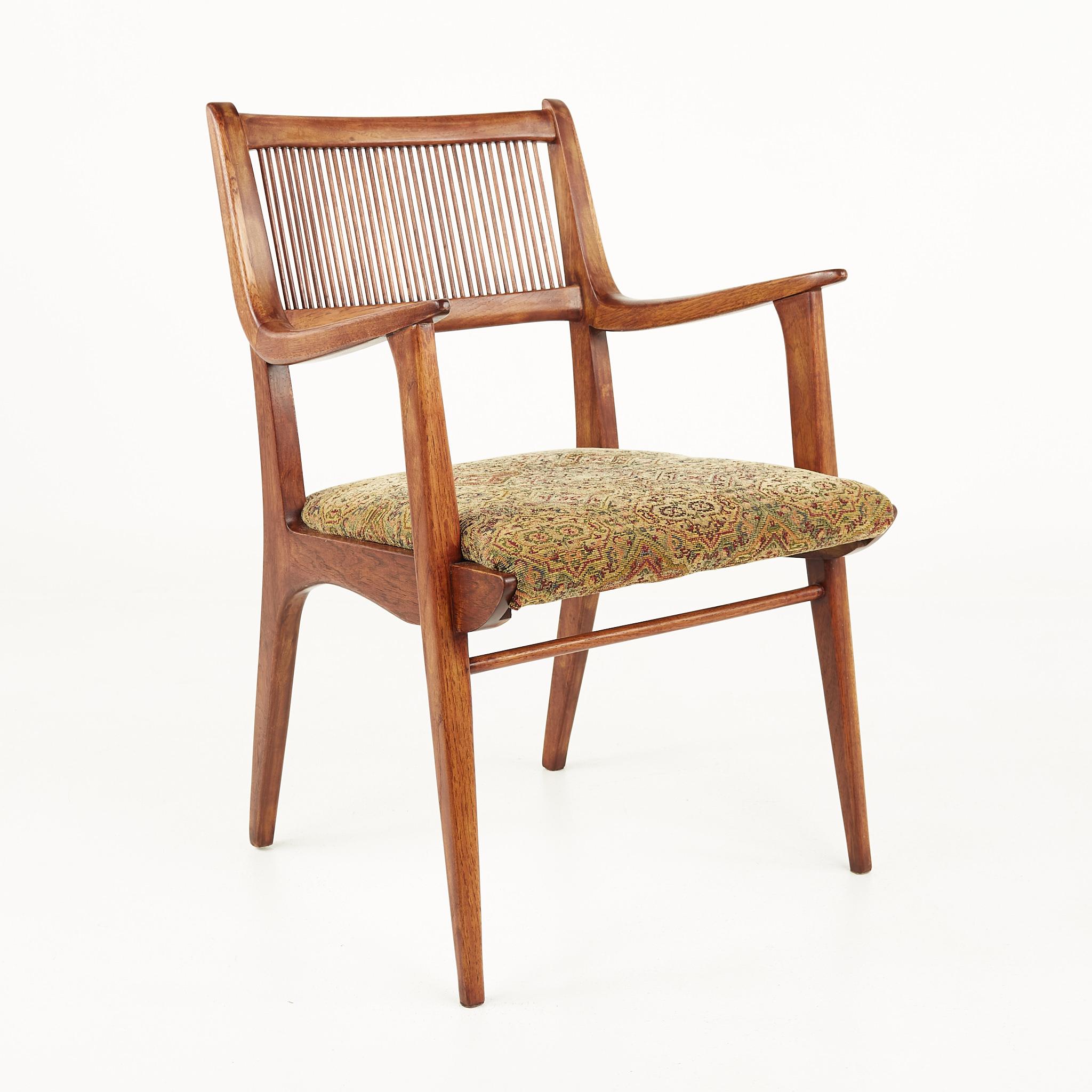 John Van Koert for Drexel Mid Century Walnut Dining Chairs, Set of 6  3