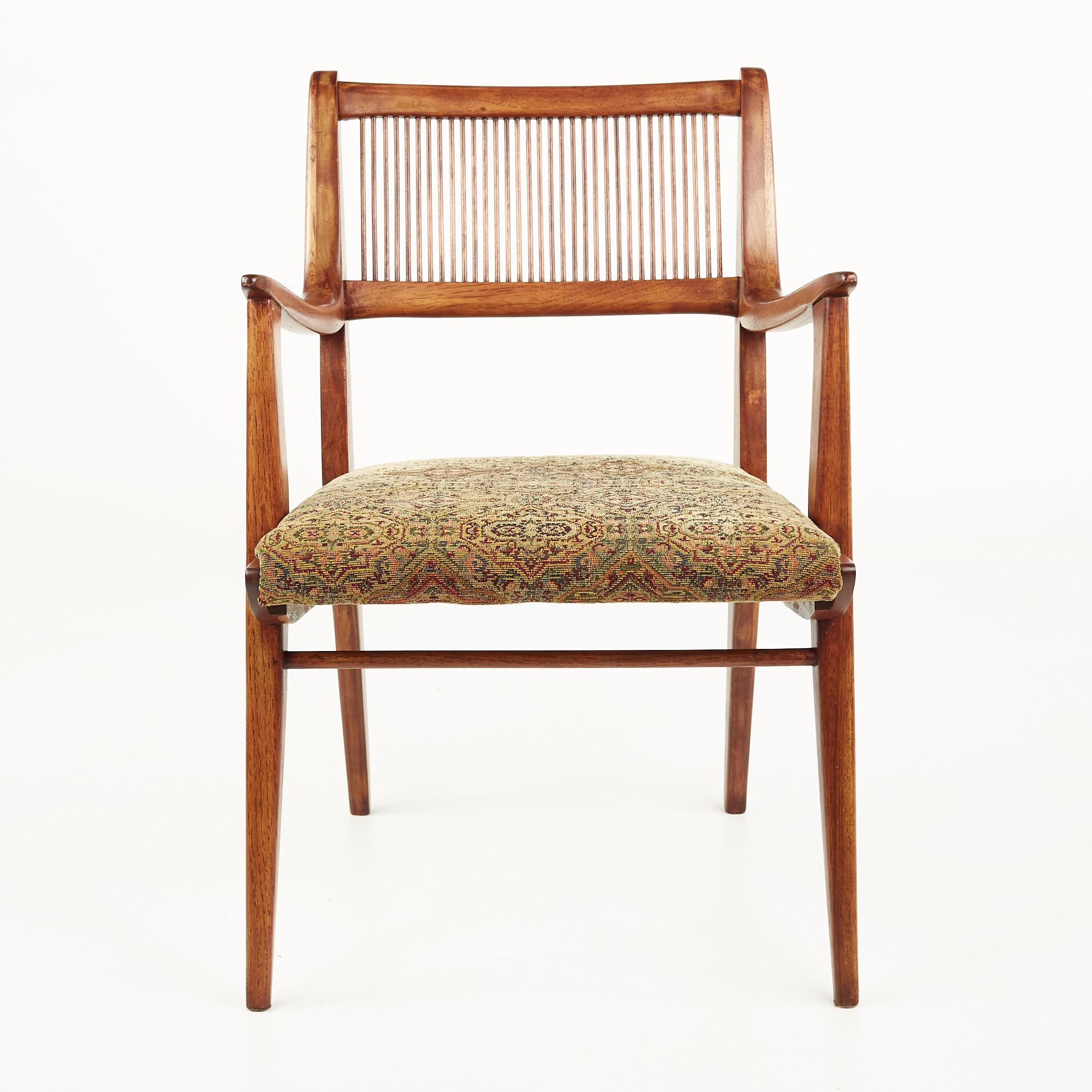John Van Koert for Drexel Mid Century Walnut Dining Chairs, Set of 6  4