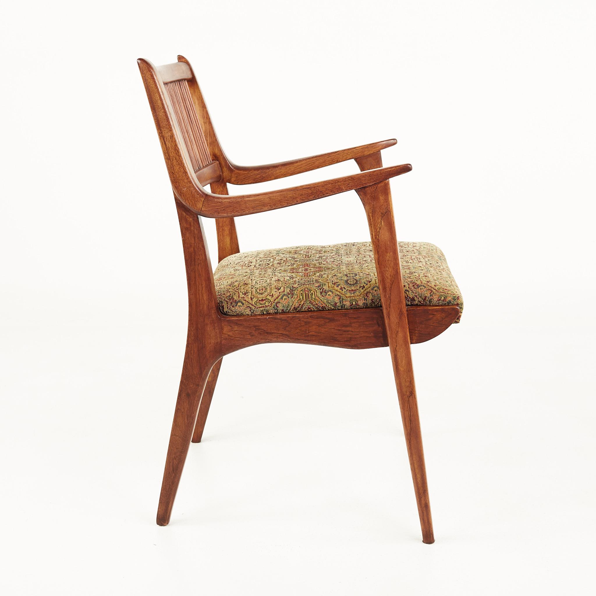 John Van Koert for Drexel Mid Century Walnut Dining Chairs, Set of 6  6