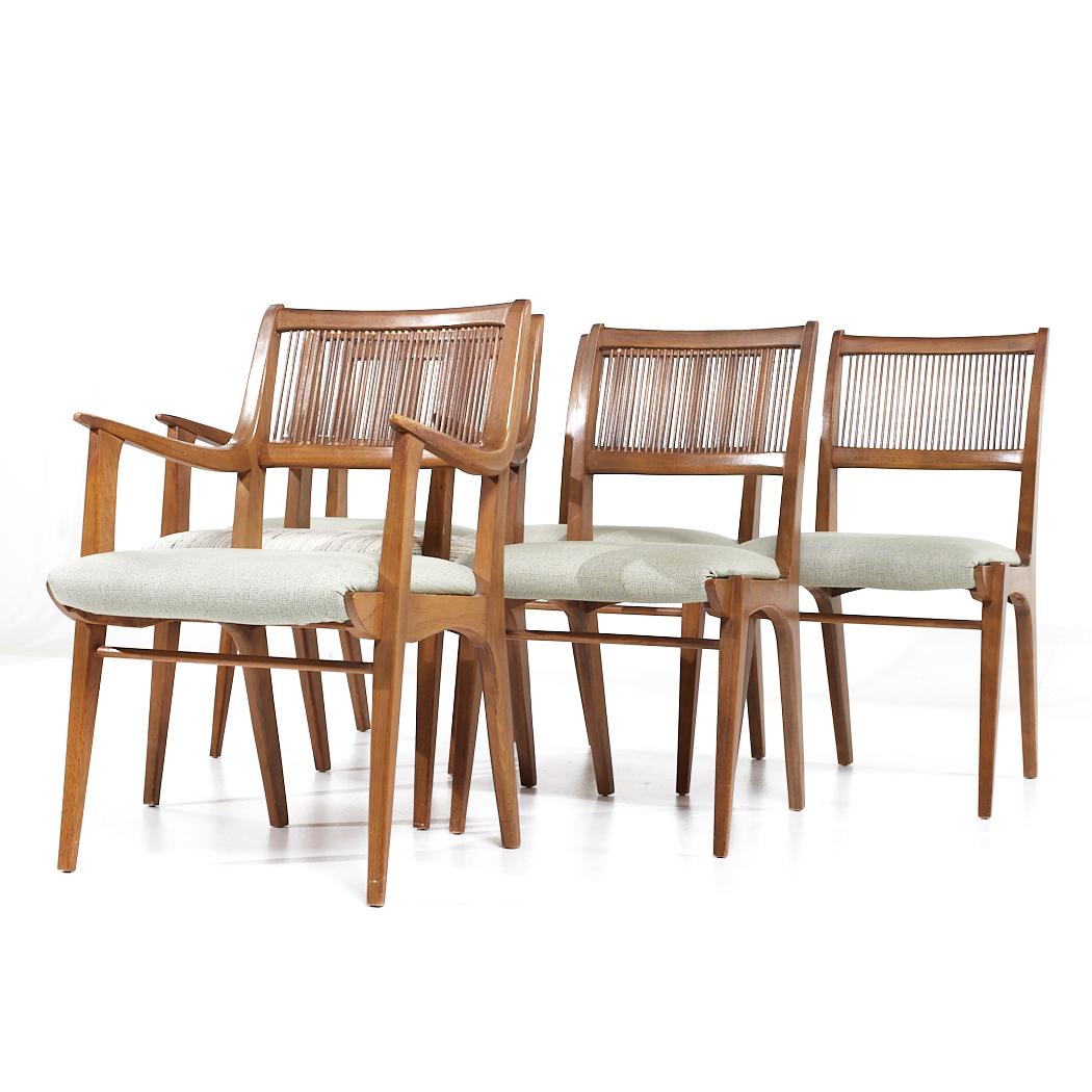 Mid-Century Modern John Van Koert for Drexel Mid Century Walnut Dining Chairs - Set of 6 For Sale
