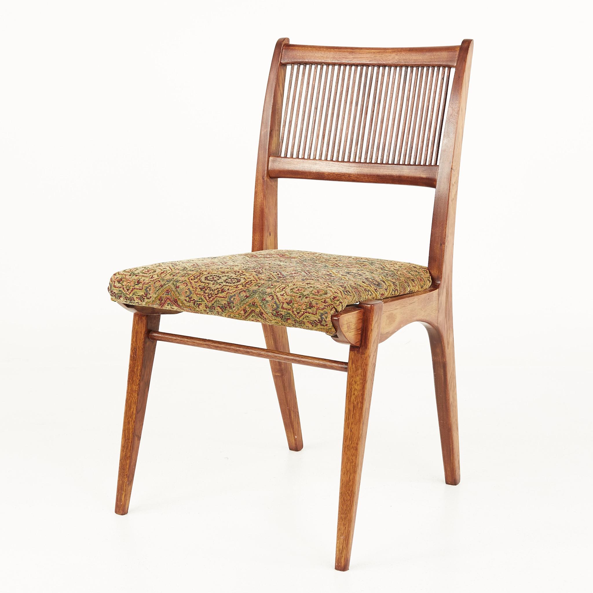 Late 20th Century John Van Koert for Drexel Mid Century Walnut Dining Chairs, Set of 6 