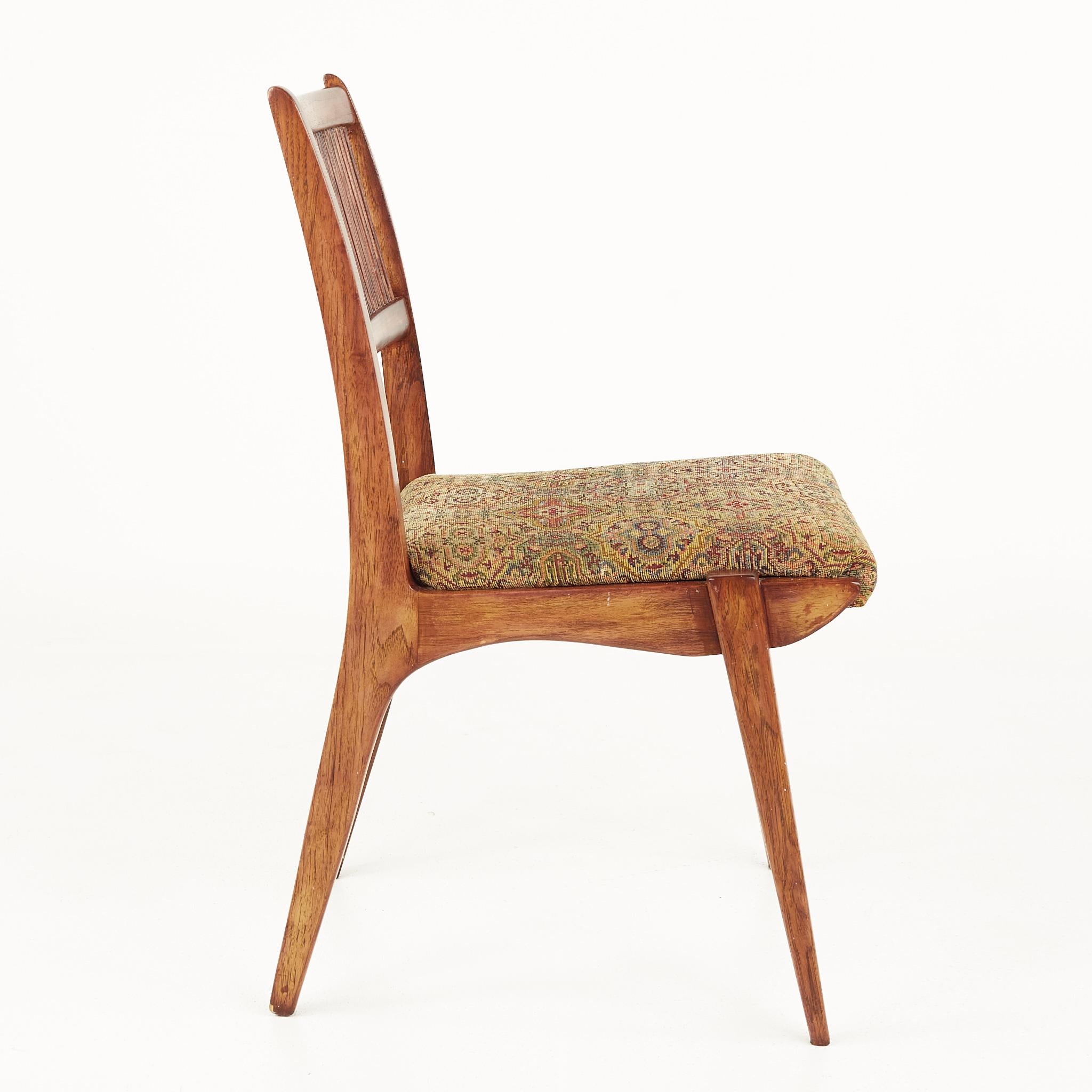 Upholstery John Van Koert for Drexel Mid Century Walnut Dining Chairs, Set of 6 