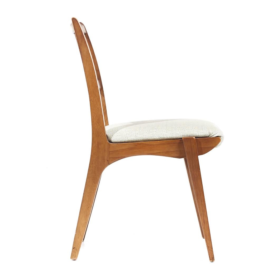 Late 20th Century John Van Koert for Drexel Mid Century Walnut Dining Chairs - Set of 6 For Sale