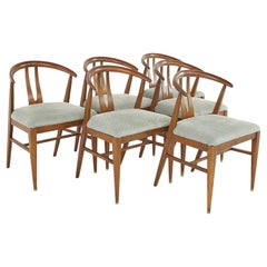 John Van Koert for Drexel Mid Century Walnut Dining Chairs- Set of 6