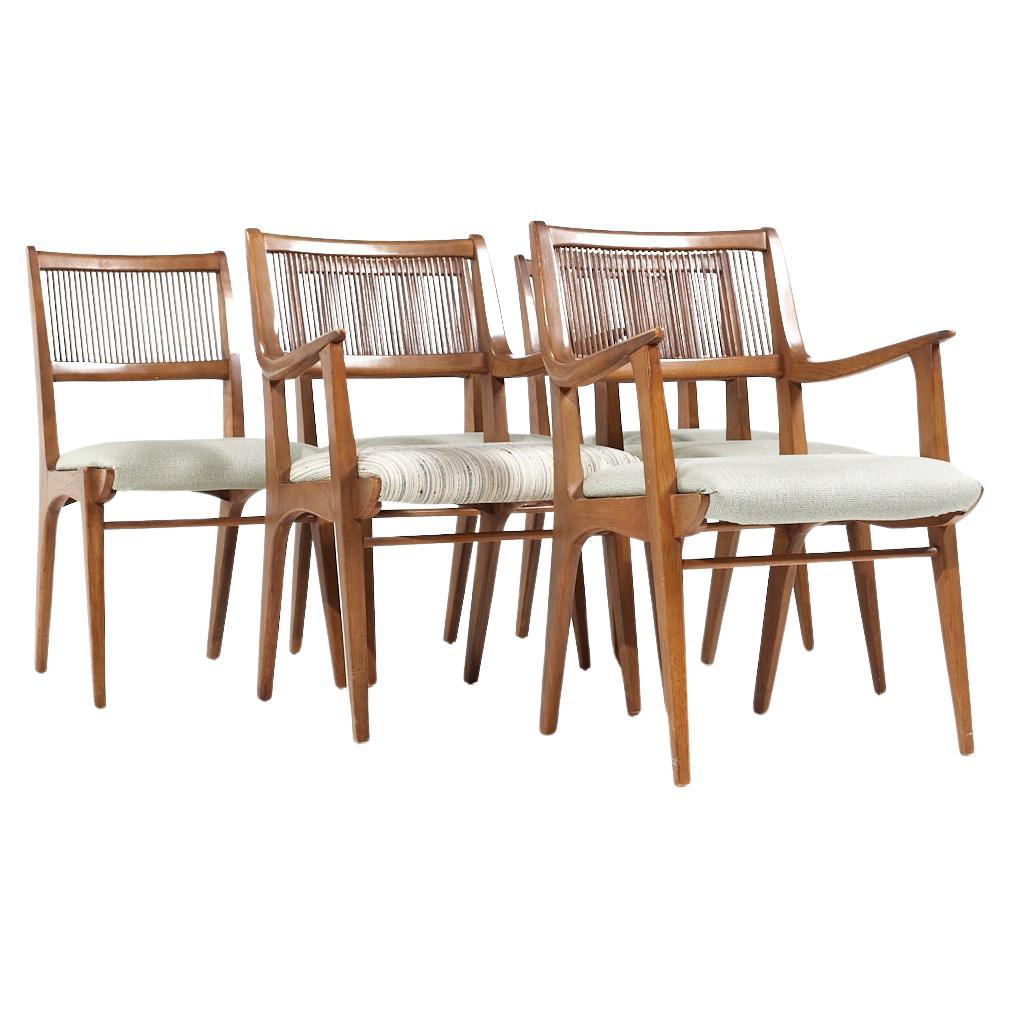 John Van Koert for Drexel Mid Century Walnut Dining Chairs - Set of 6 For Sale