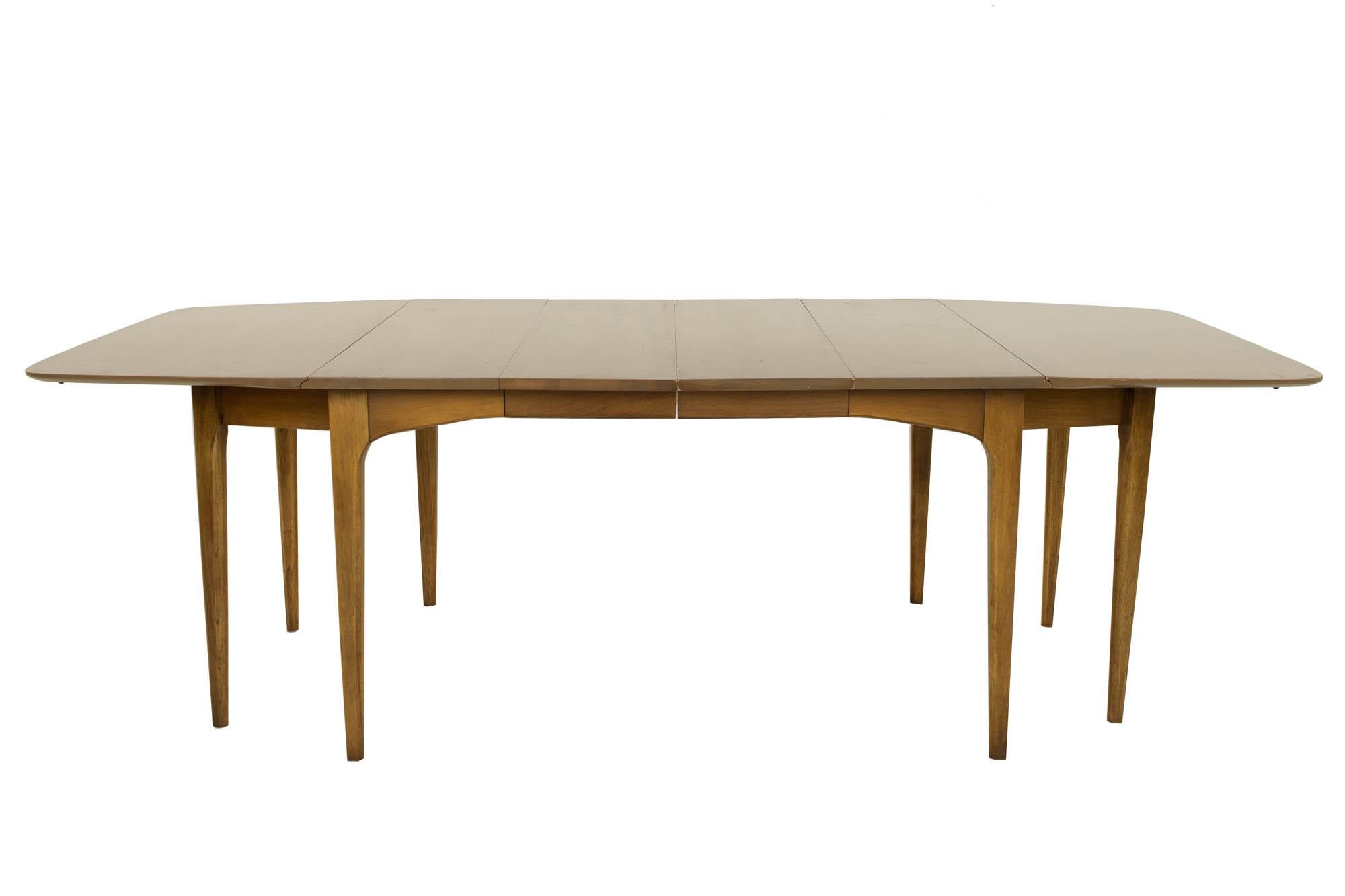 John Van Koert for Drexel Mid Century Walnut Drop Leaf Dining Table For Sale 6
