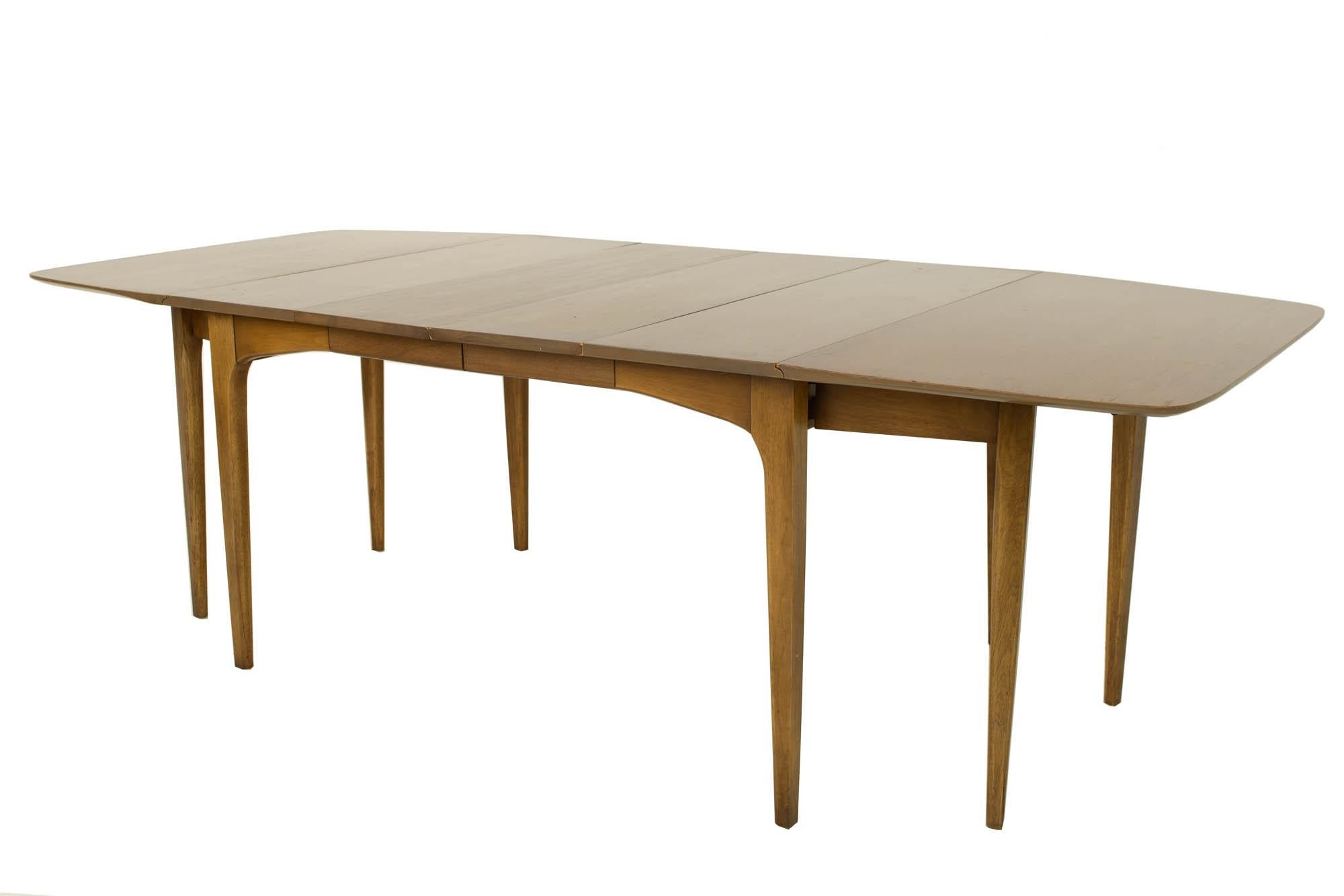 John Van Koert for Drexel Mid Century Walnut Drop Leaf Dining Table For Sale 7