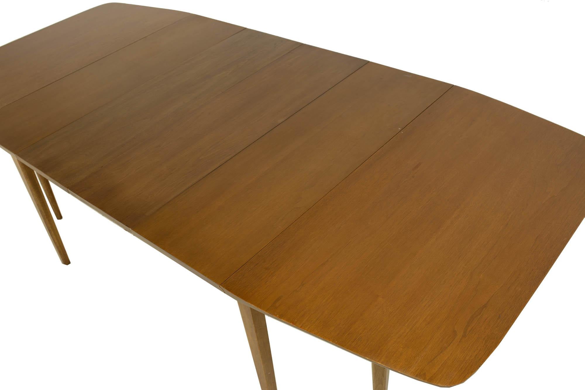 John Van Koert for Drexel Mid Century Walnut Drop Leaf Dining Table For Sale 9