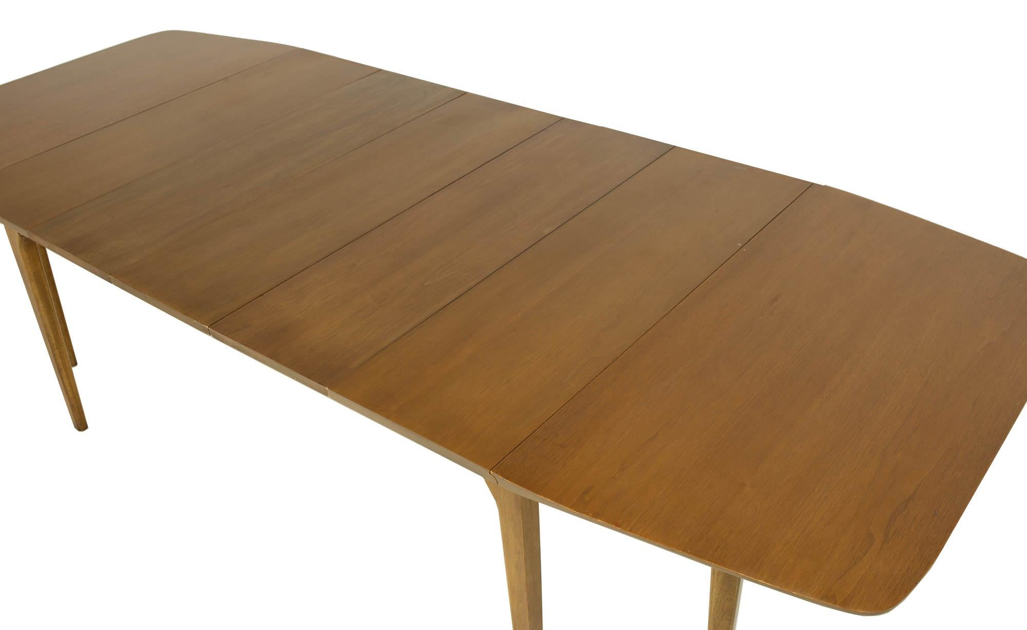 John Van Koert for Drexel Mid Century Walnut Drop Leaf Dining Table For Sale 11