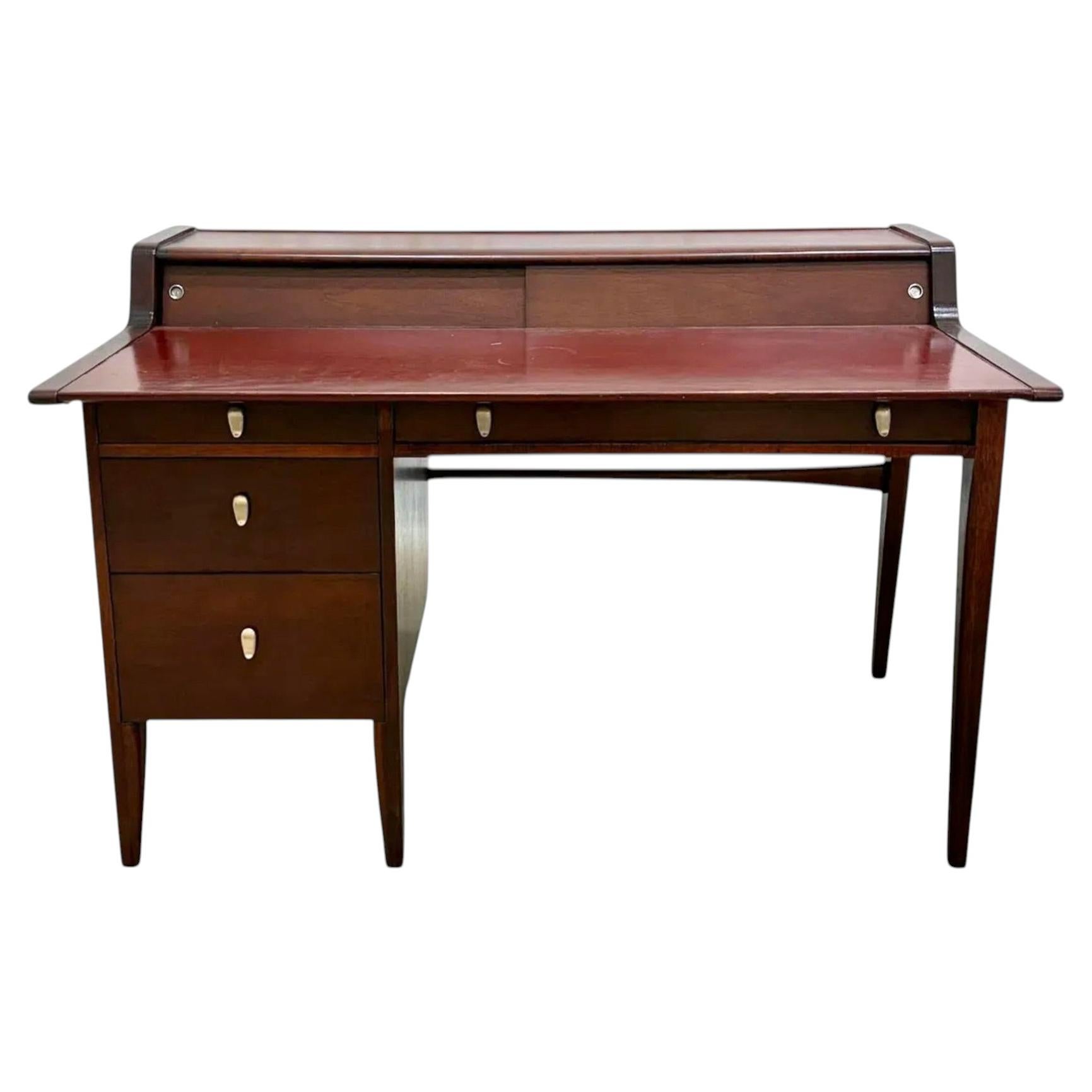 John Van Koert for Drexel Modern Leather Top Desk For Sale