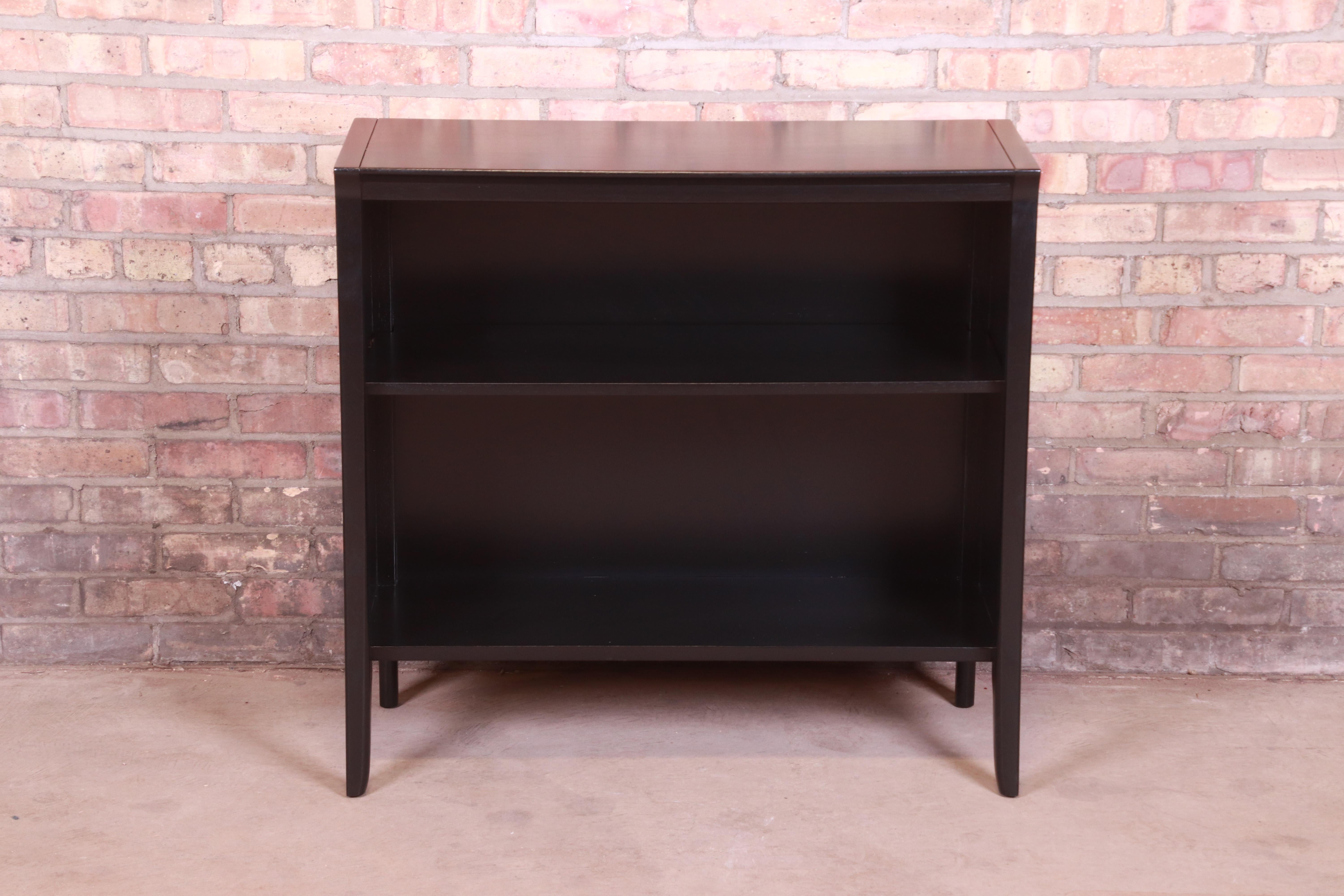 American John Van Koert for Drexel Profile Black Lacquered Bookcase, Newly Refinished