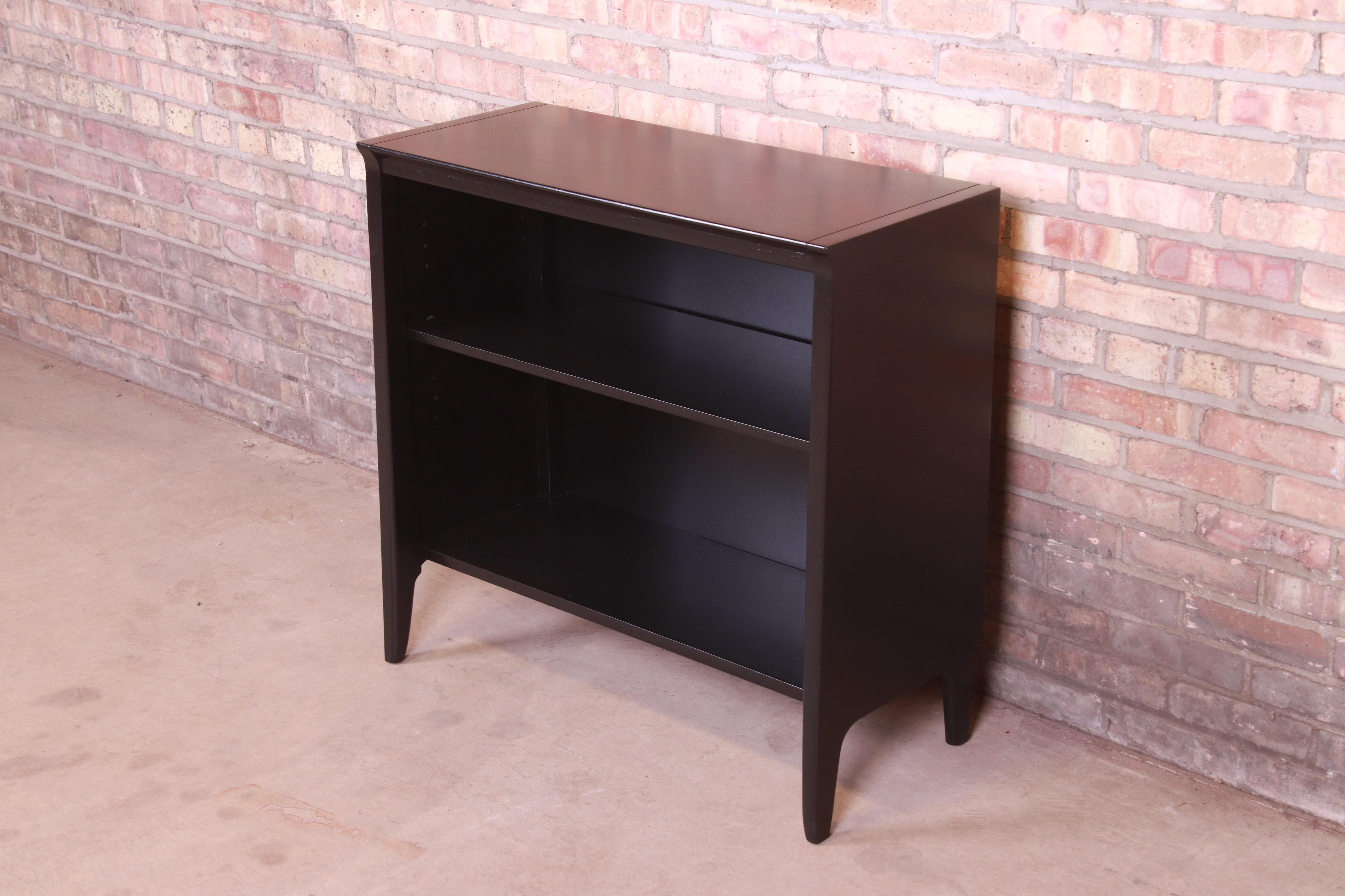 John Van Koert for Drexel Profile Black Lacquered Bookcase, Newly Refinished In Good Condition In South Bend, IN
