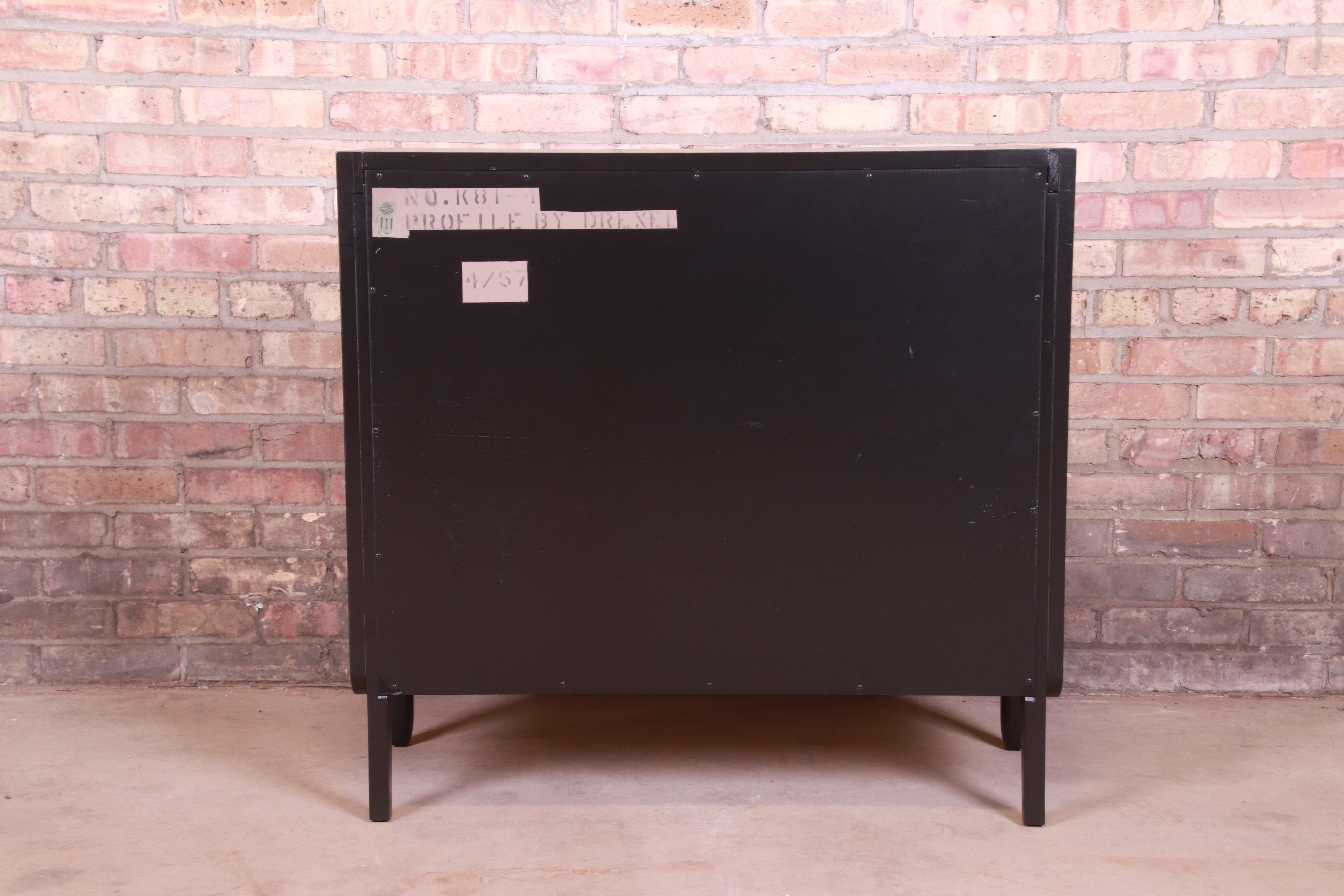 John Van Koert for Drexel Profile Black Lacquered Bookcase, Newly Refinished 2