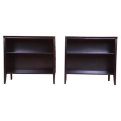 John Van Koert for Drexel Profile Black Lacquered Bookcases, Newly Refinished