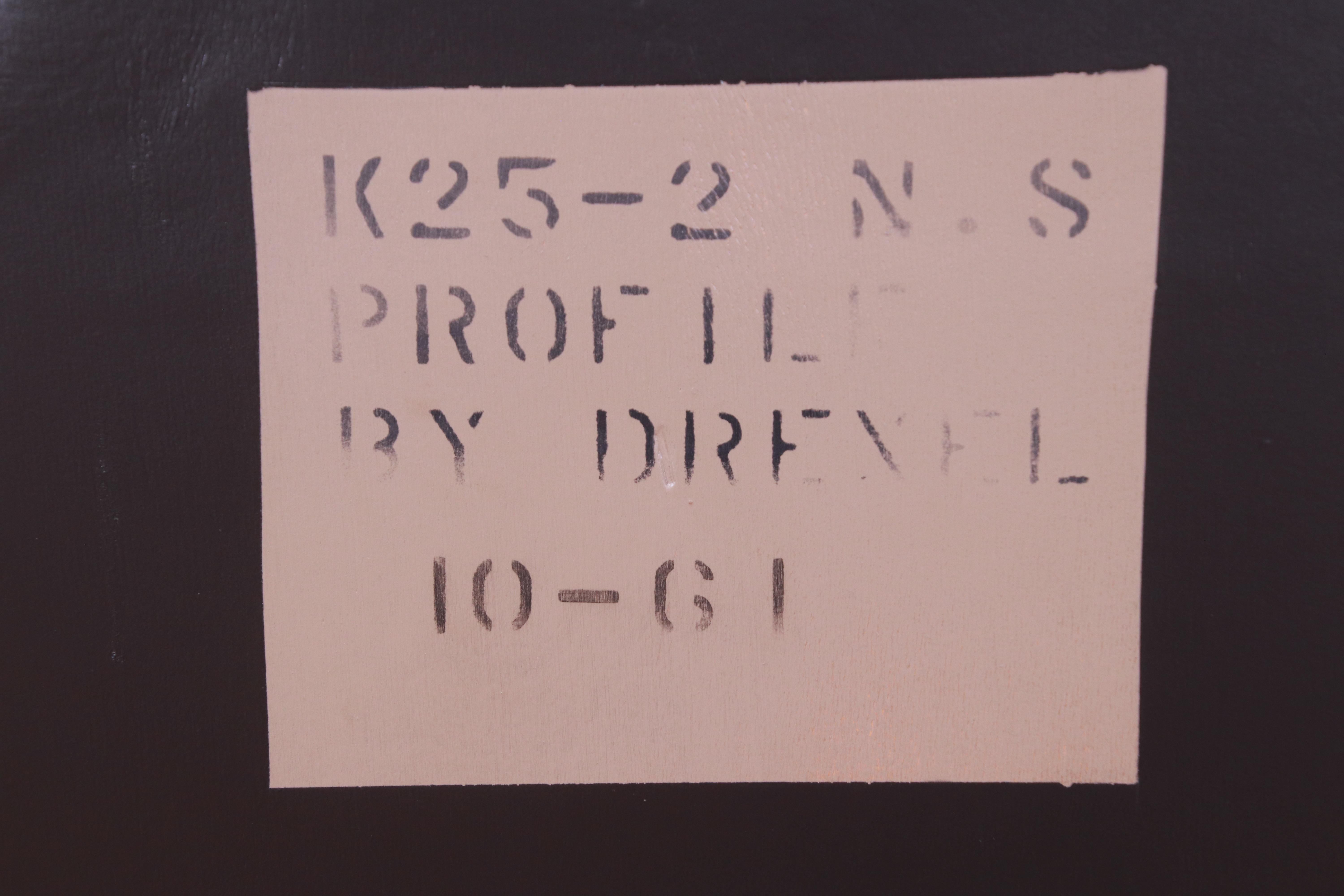 John Van Koert for Drexel Profile Black Lacquered Three-Drawer Chest, Refinished 8