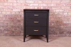 John Van Koert for Drexel Profile Black Lacquered Three-Drawer Chest, Refinished