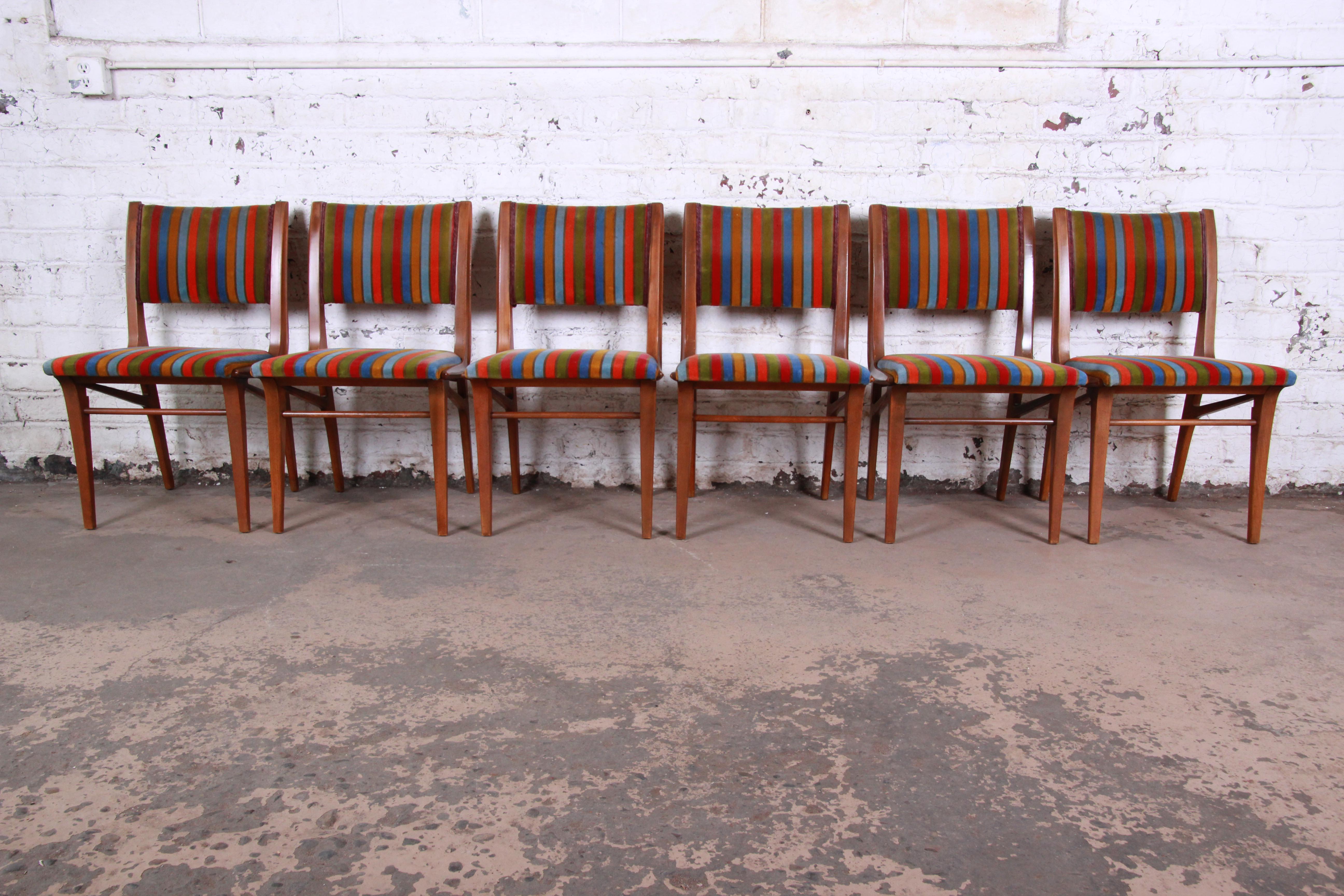 American John Van Koert for Drexel Profile Mid-Century Modern Dining Chairs, Set of Eight
