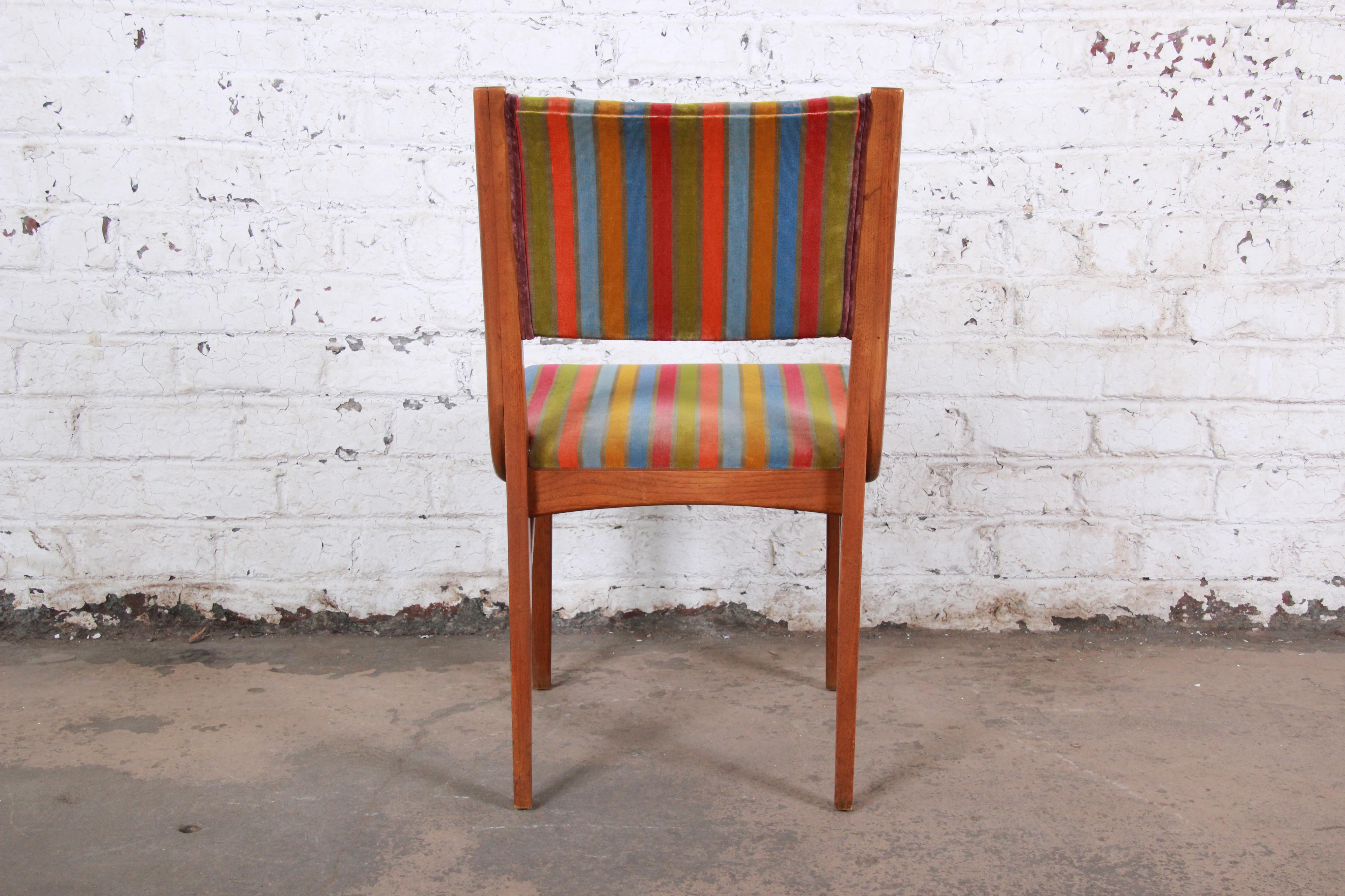 Upholstery John Van Koert for Drexel Profile Mid-Century Modern Dining Chairs, Set of Eight