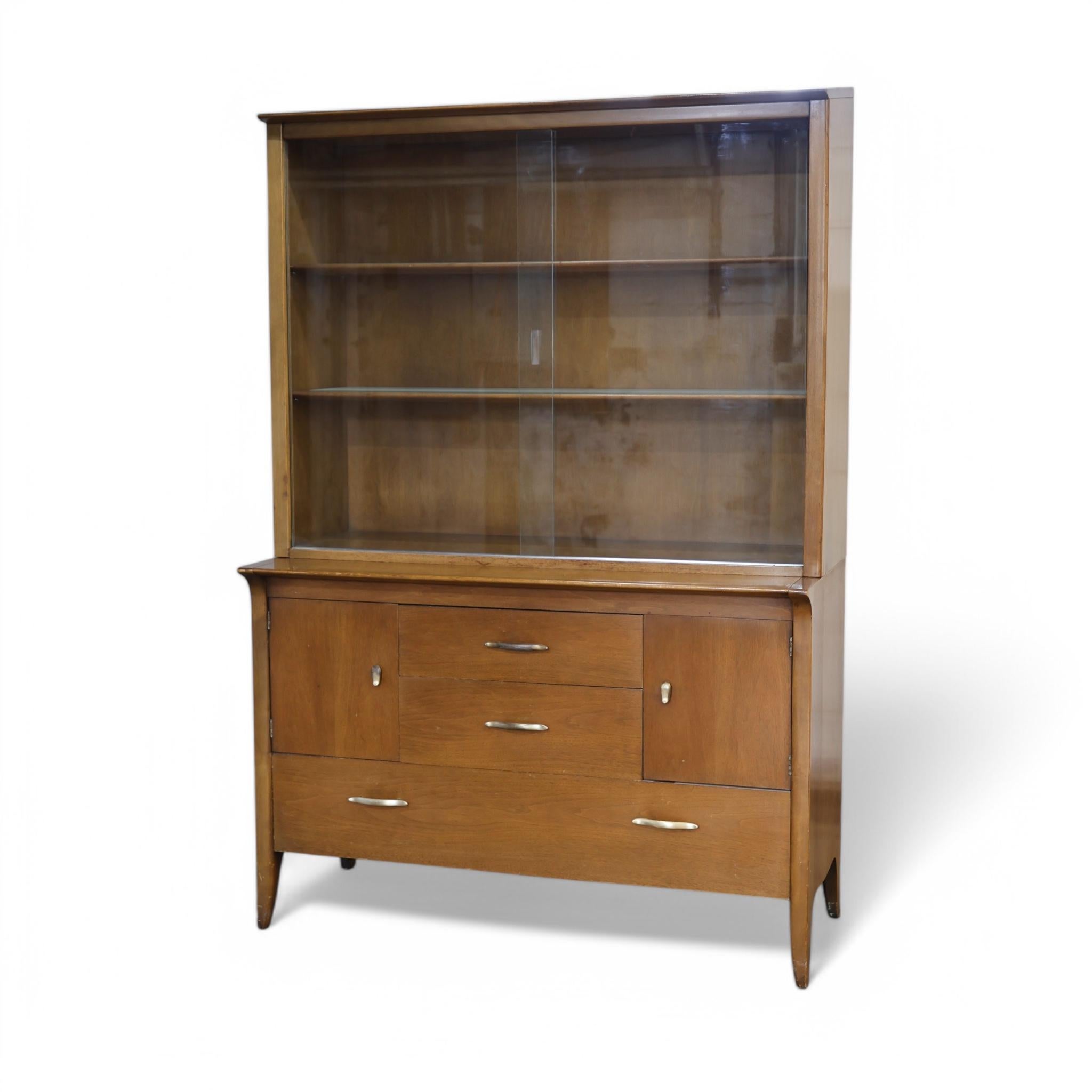 Mid-Century Modern John Van Koert for Drexel Profile Vintage Mid Century Modern 2 Piece Buffet & Hu For Sale
