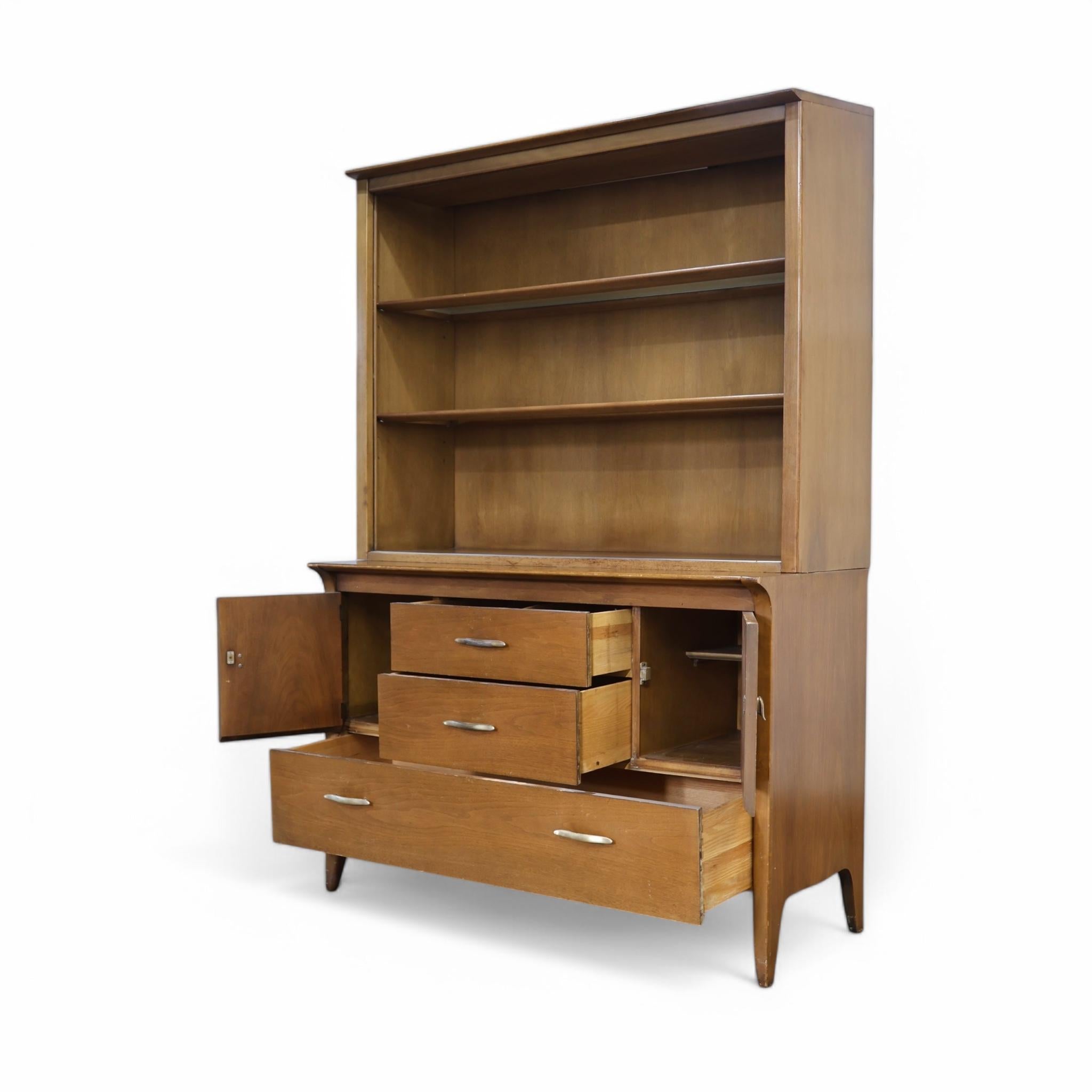 American John Van Koert for Drexel Profile Vintage Mid Century Modern 2 Piece Buffet & Hu For Sale