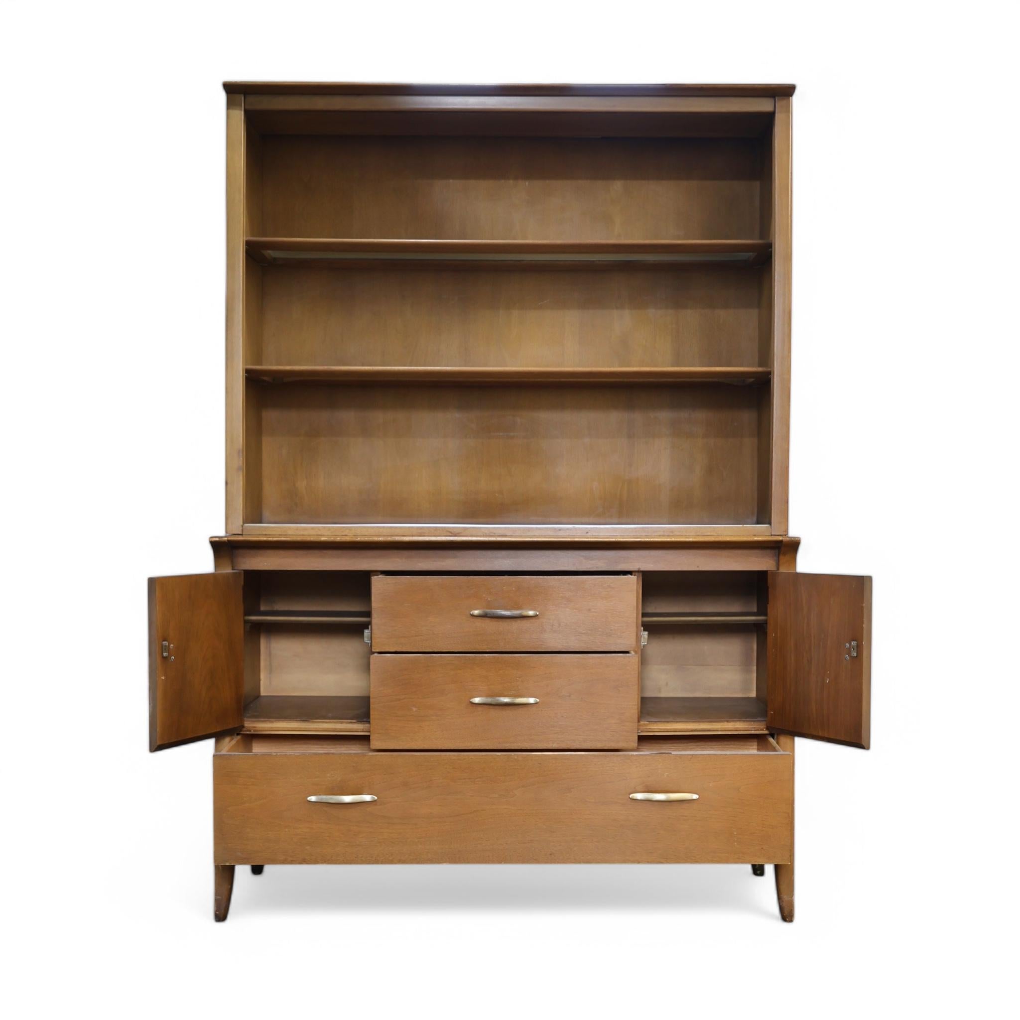 Mid-20th Century John Van Koert for Drexel Profile Vintage Mid Century Modern 2 Piece Buffet & Hu For Sale