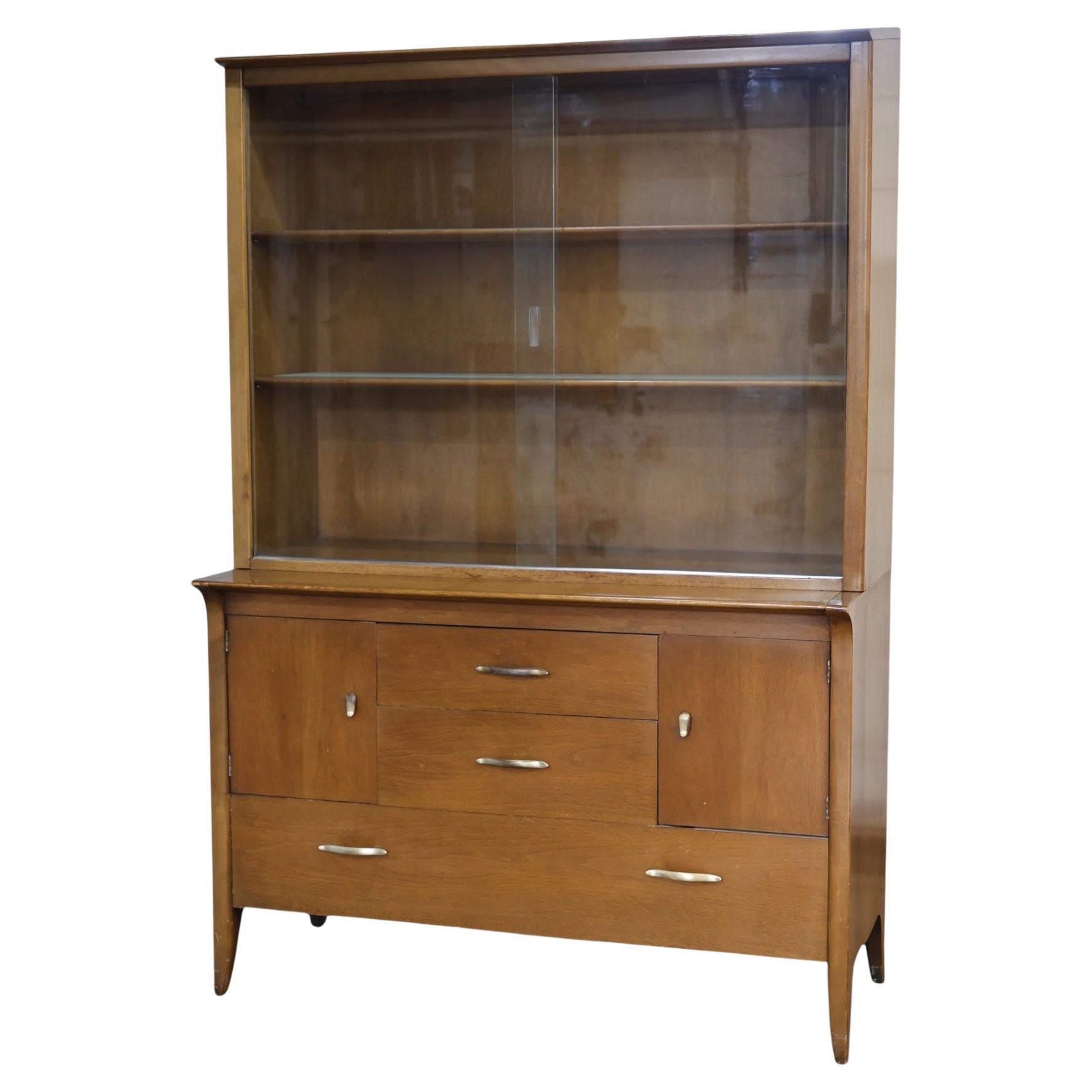 John Van Koert for Drexel Profile Vintage Mid Century Modern 2 Piece Buffet & Hu For Sale