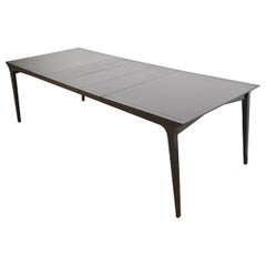 John Van Koert Mesa de comedor moderna de mediados de siglo lacada en negro, recién acabada