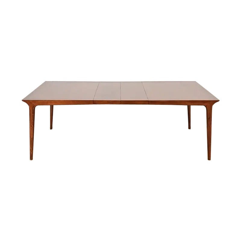 John Van Koert Table de salle à manger à rallonge moderne du milieu du siècle, nouvellement repeinte en vente