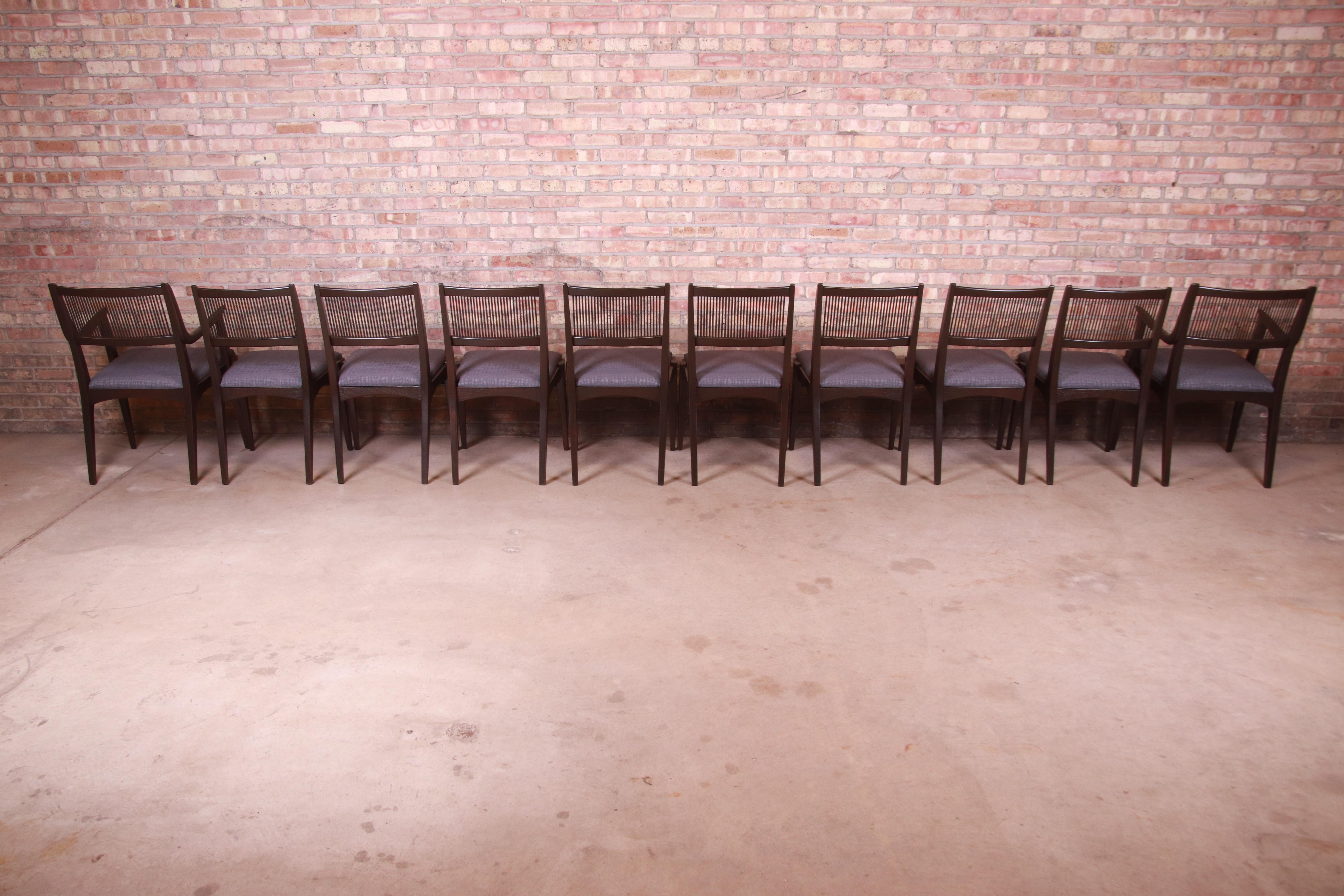 John Van Koert Mid-Century Modern Restored Walnut Dining Chairs, Set of Ten 1