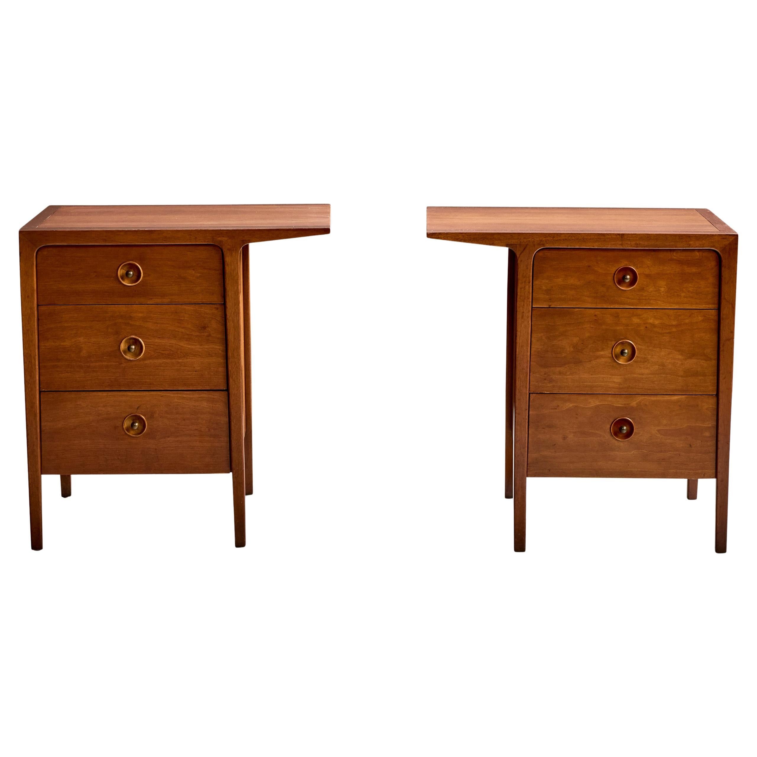 John Van Koert, Nightstands, Walnut, USA, 1950s