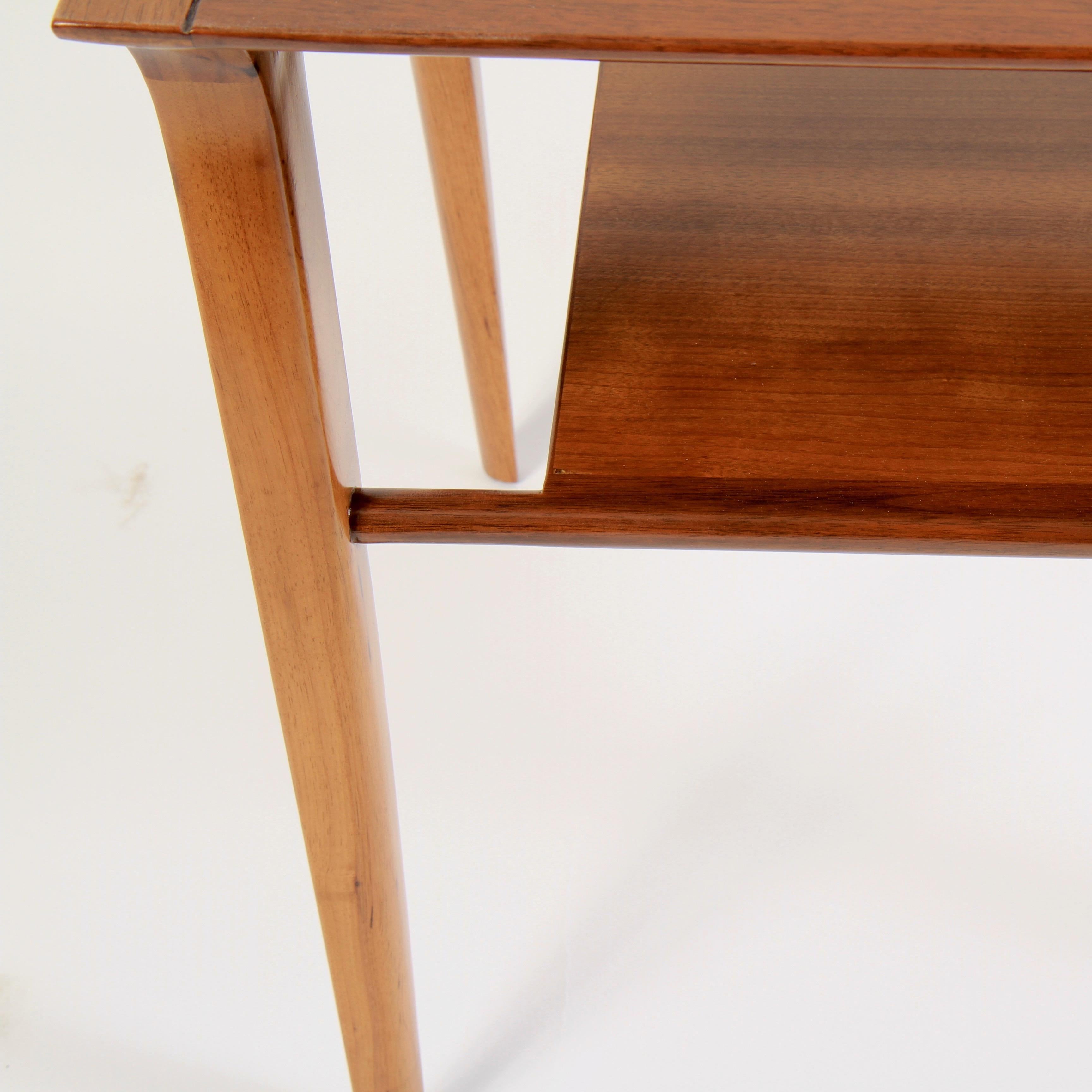 Mid-Century Modern John Van Koert “Profile” Two-Tiered Side Table for Drexel