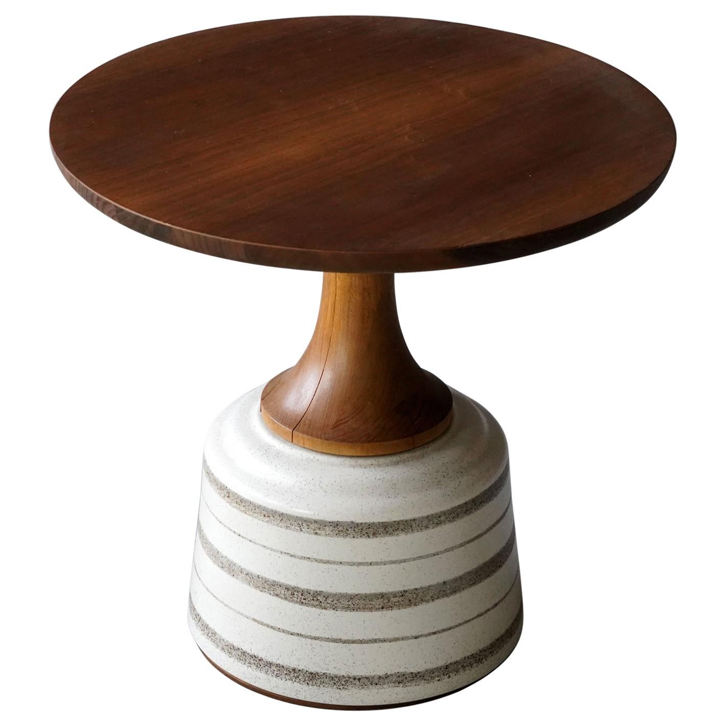 John Van Koert, Side Table, Cherrywood, Glazed Ceramic, Drexel, America, 1956
