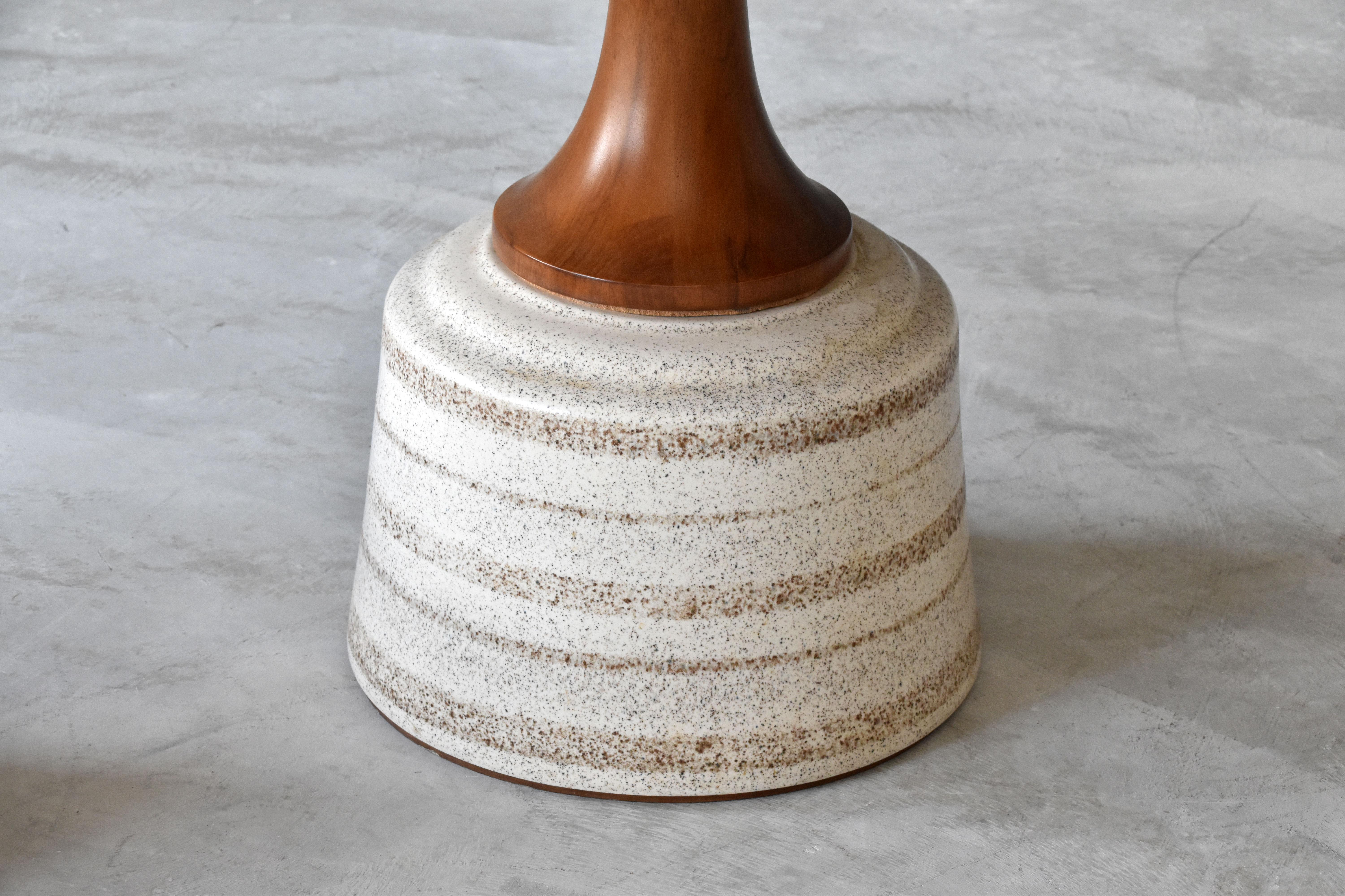 American John Van Koert, Side Tables, Cherrywood, Glazed Ceramic, Drexel, America, 1956
