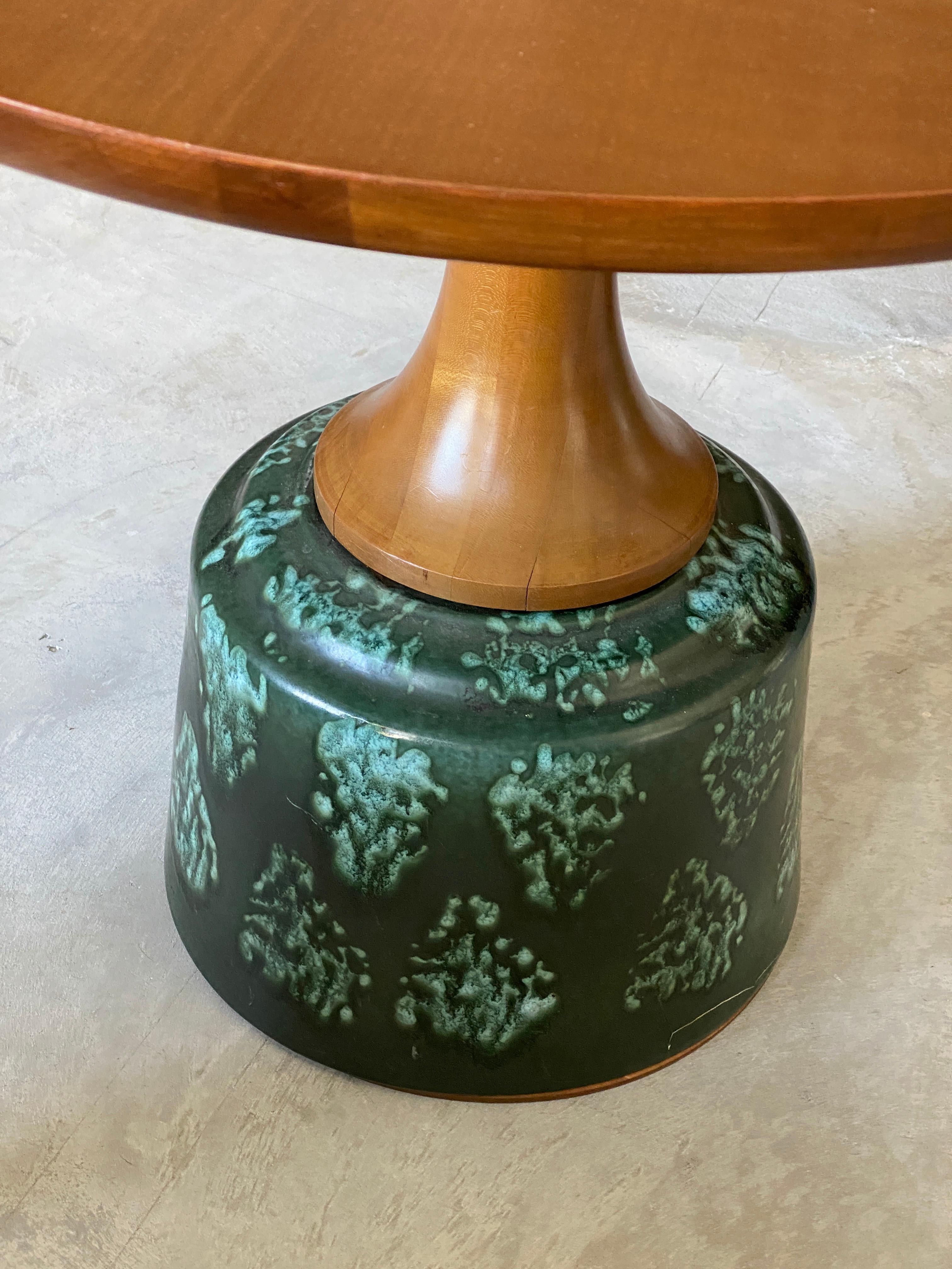 Mid-20th Century John Van Koert, Side Tables, Cherrywood, Glazed Ceramic, Drexel, America, 1956